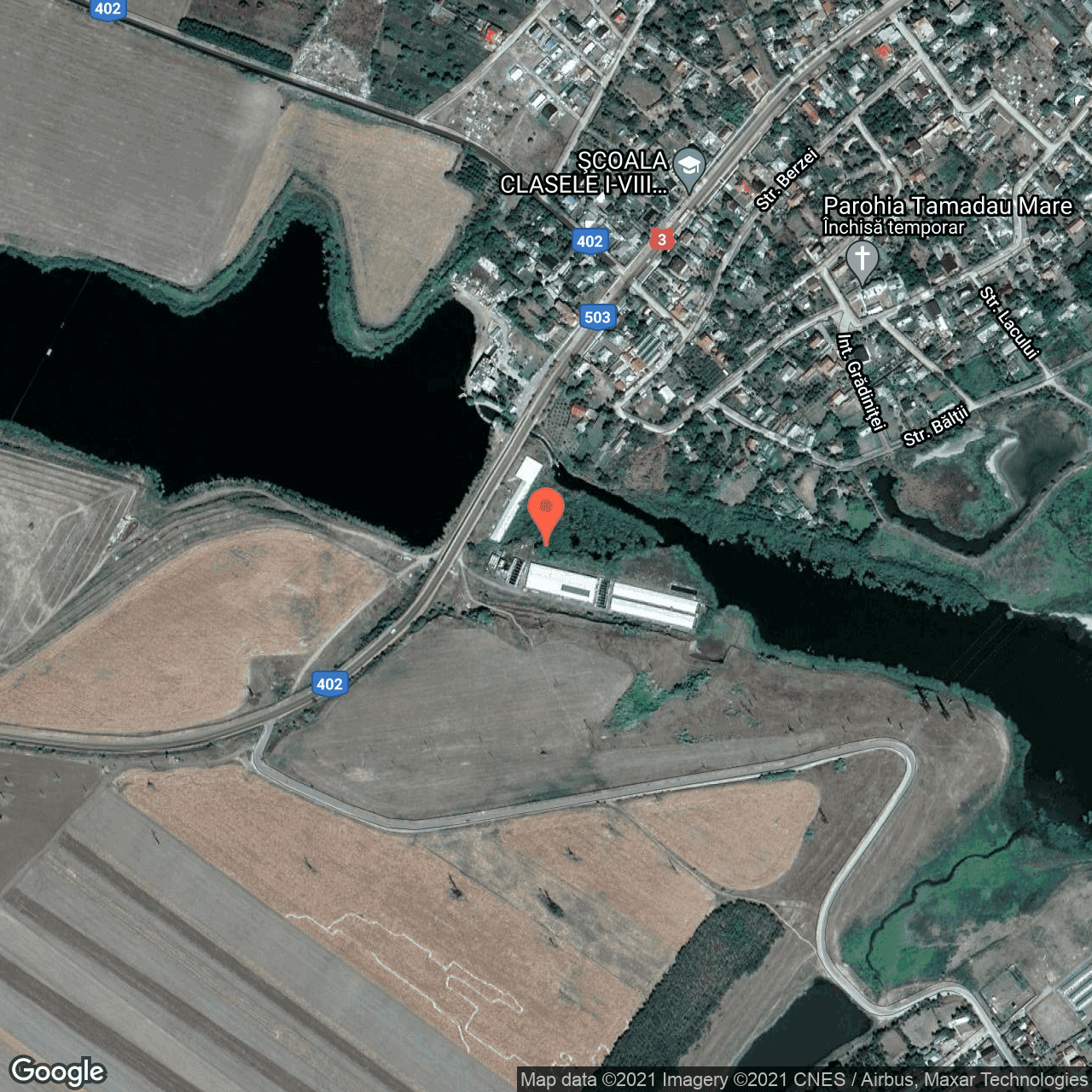 Poza harta hybrid, zoom 16, adresa Tamadau, Tamadau Mare, judetul Calarasi