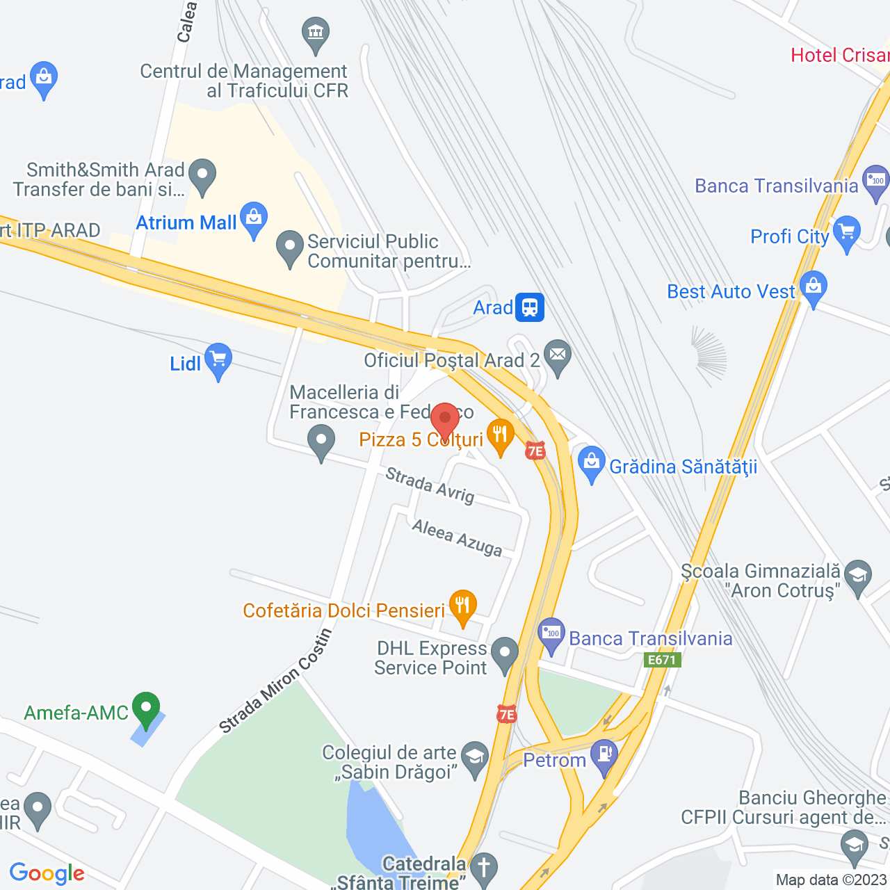 Poza harta streetview, zoom 16, adresa Piata Garii nr. 2 Arad, , judetul