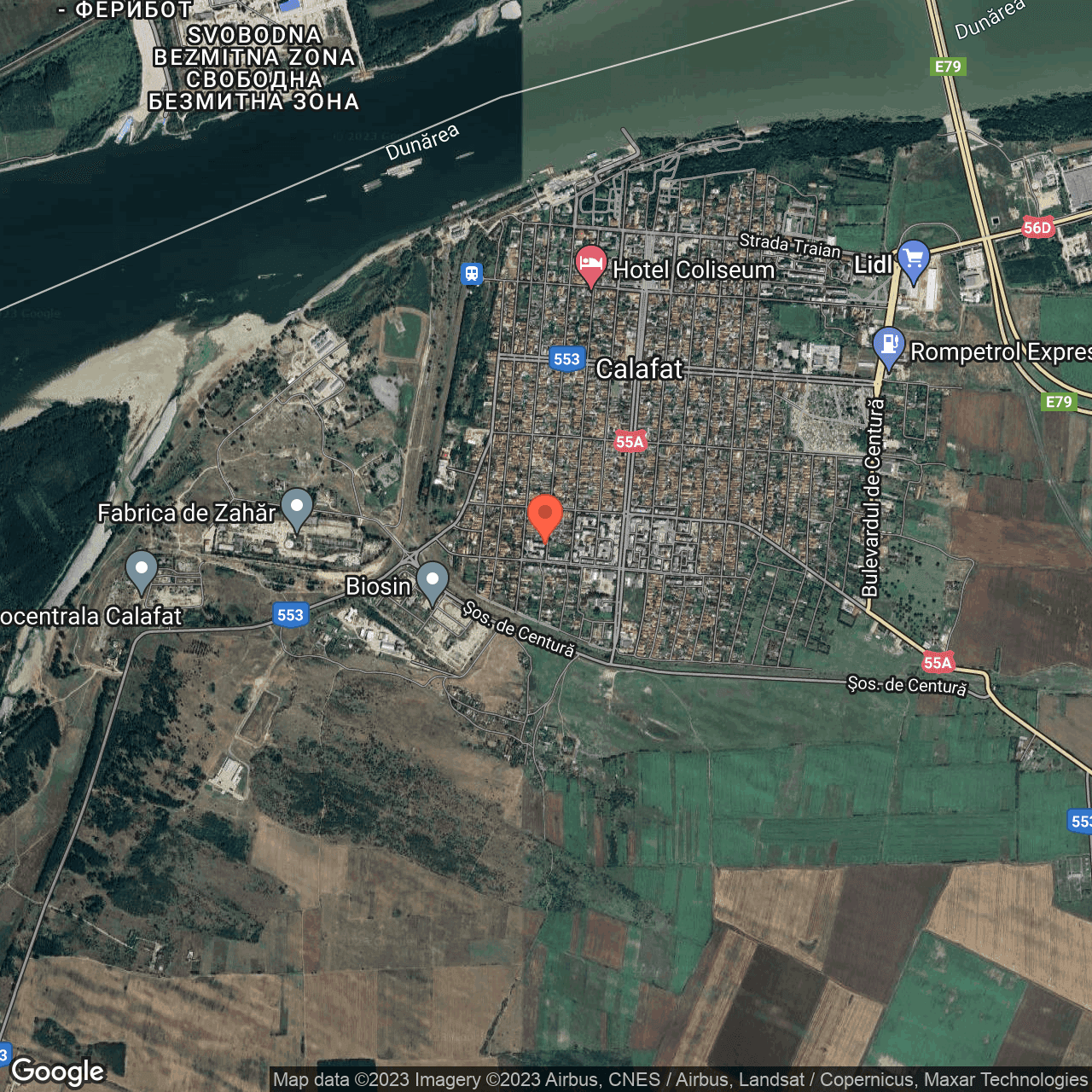 Poza harta hybrid, zoom 14, adresa Calafat, str. Nicolae Balcescu, bl.D6, , judetul