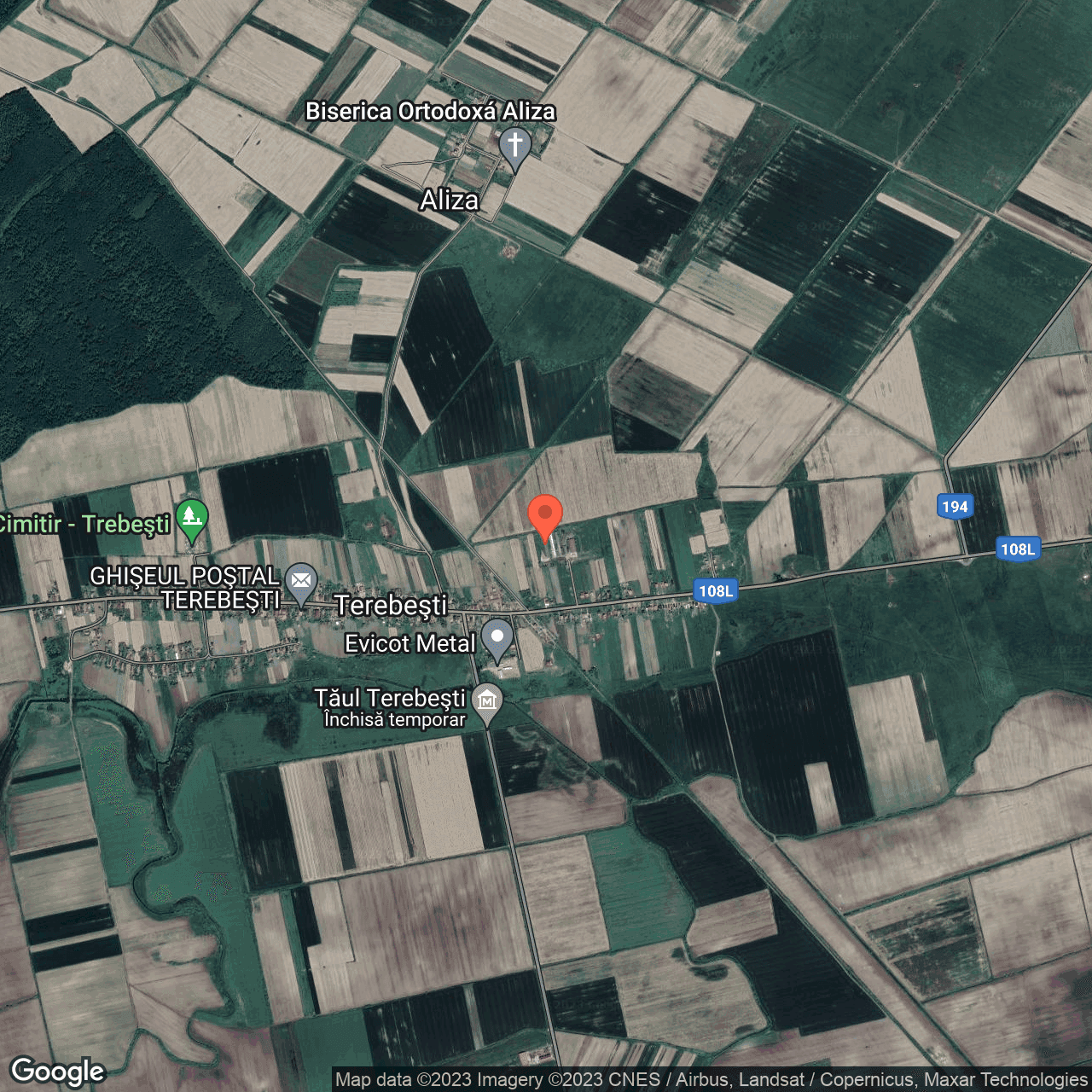 Poza harta hybrid, zoom 14, adresa Terebesti Satu Mare, , judetul