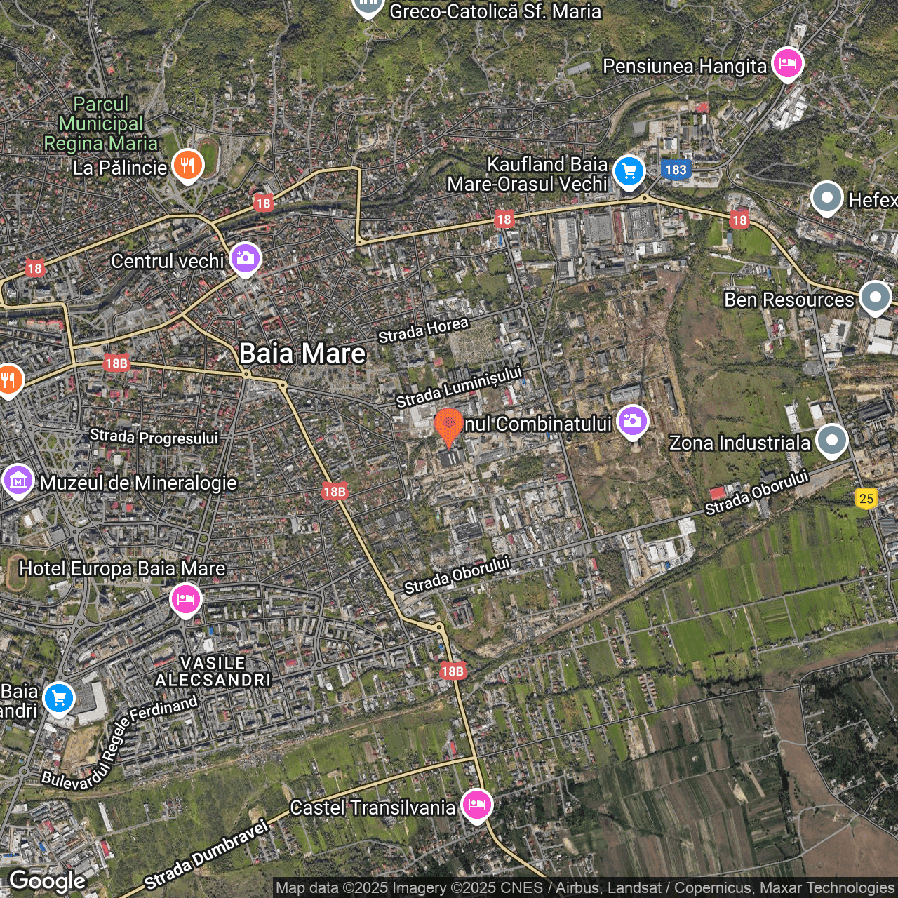 Poza harta hybrid, zoom 14, adresa strada Universității, Baia Mare, , judetul