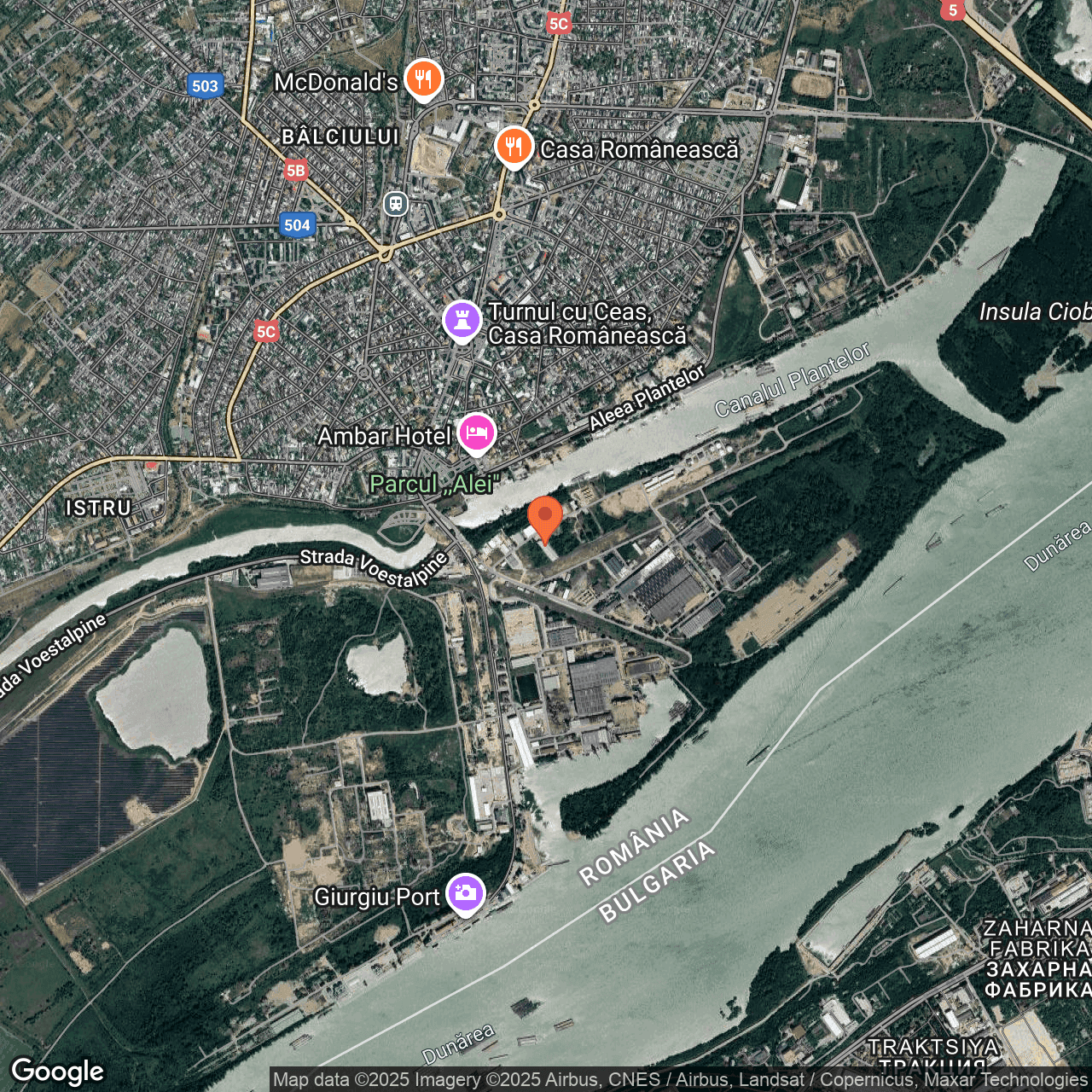 Poza harta hybrid, zoom 14, adresa Zona Libera Giurgiu, , judetul