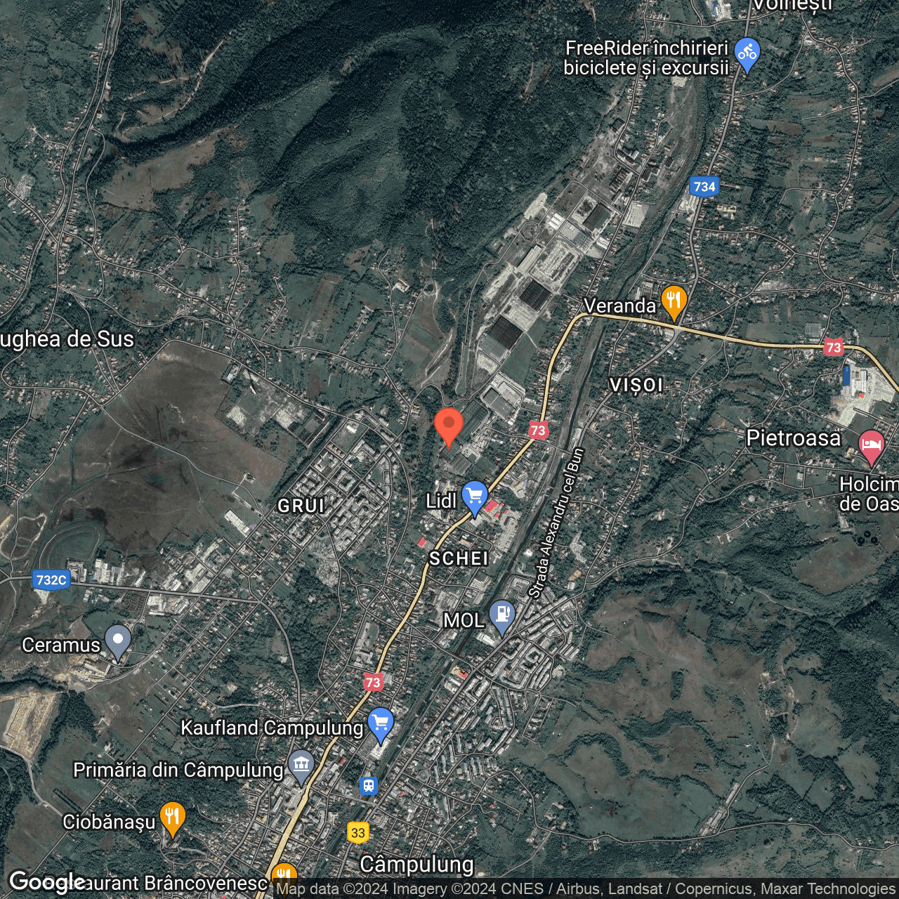 Poza harta hybrid, zoom 14, adresa Campulung Arges, , judetul