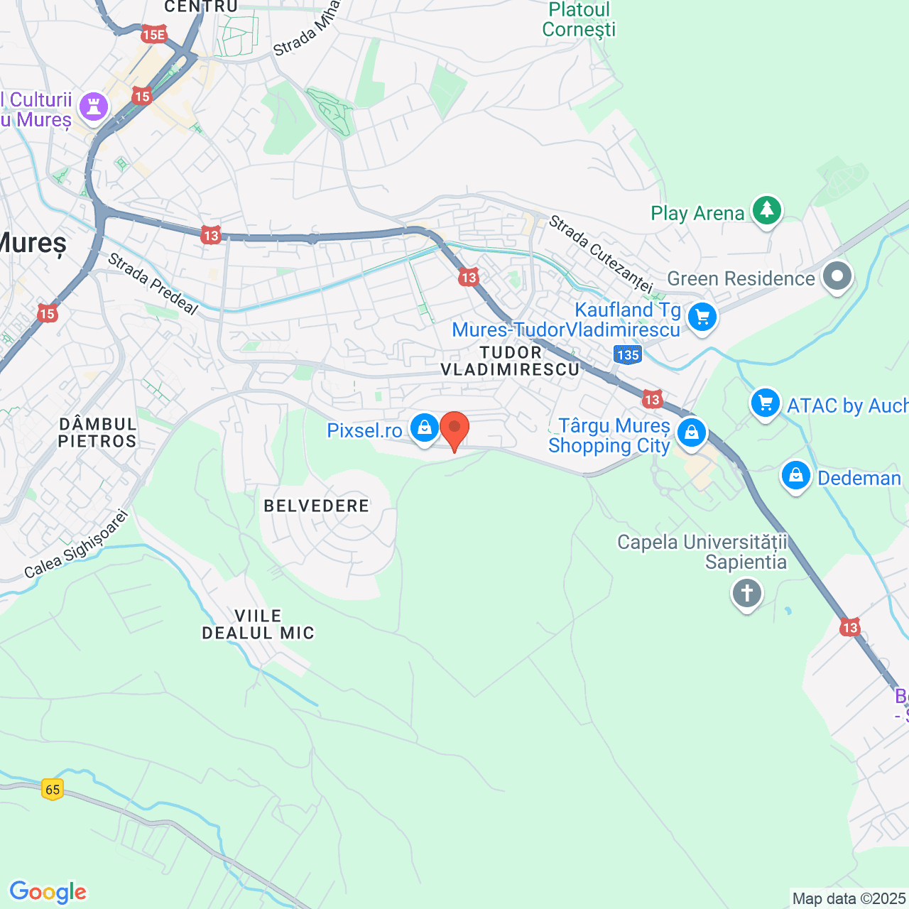 Poza harta streetview, zoom 14, adresa Târgu Mureș, Calea Sighișoarei, nr. 84, , judetul