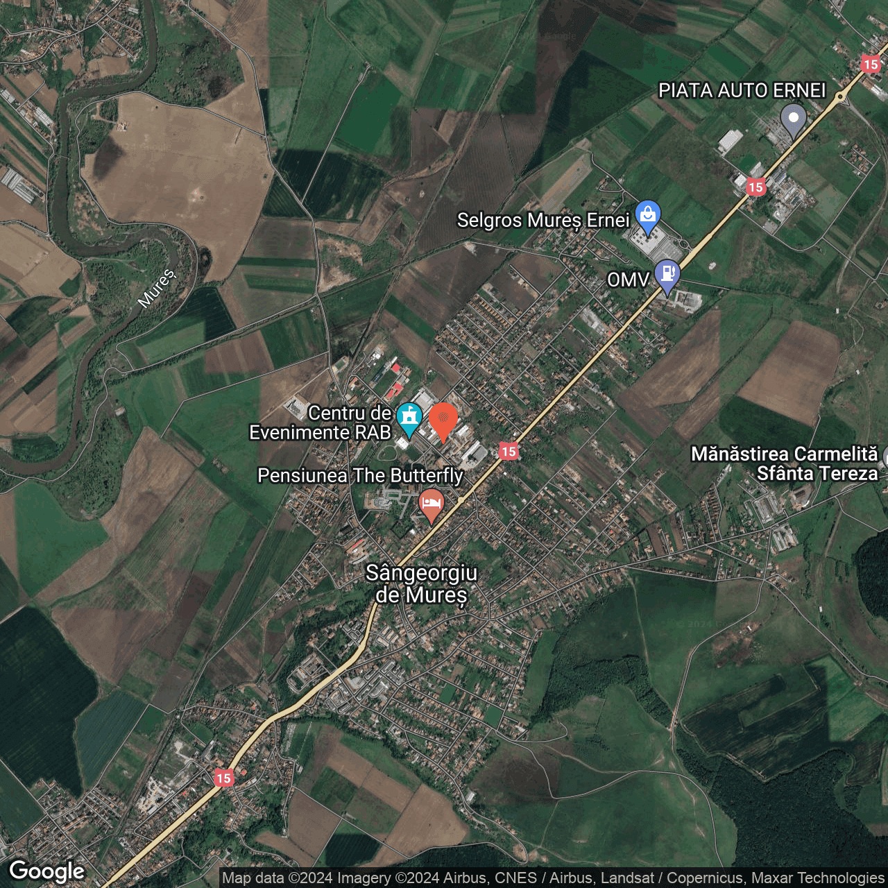 Poza harta hybrid, zoom 14, adresa Sângeorgiu de Mureș, , judetul
