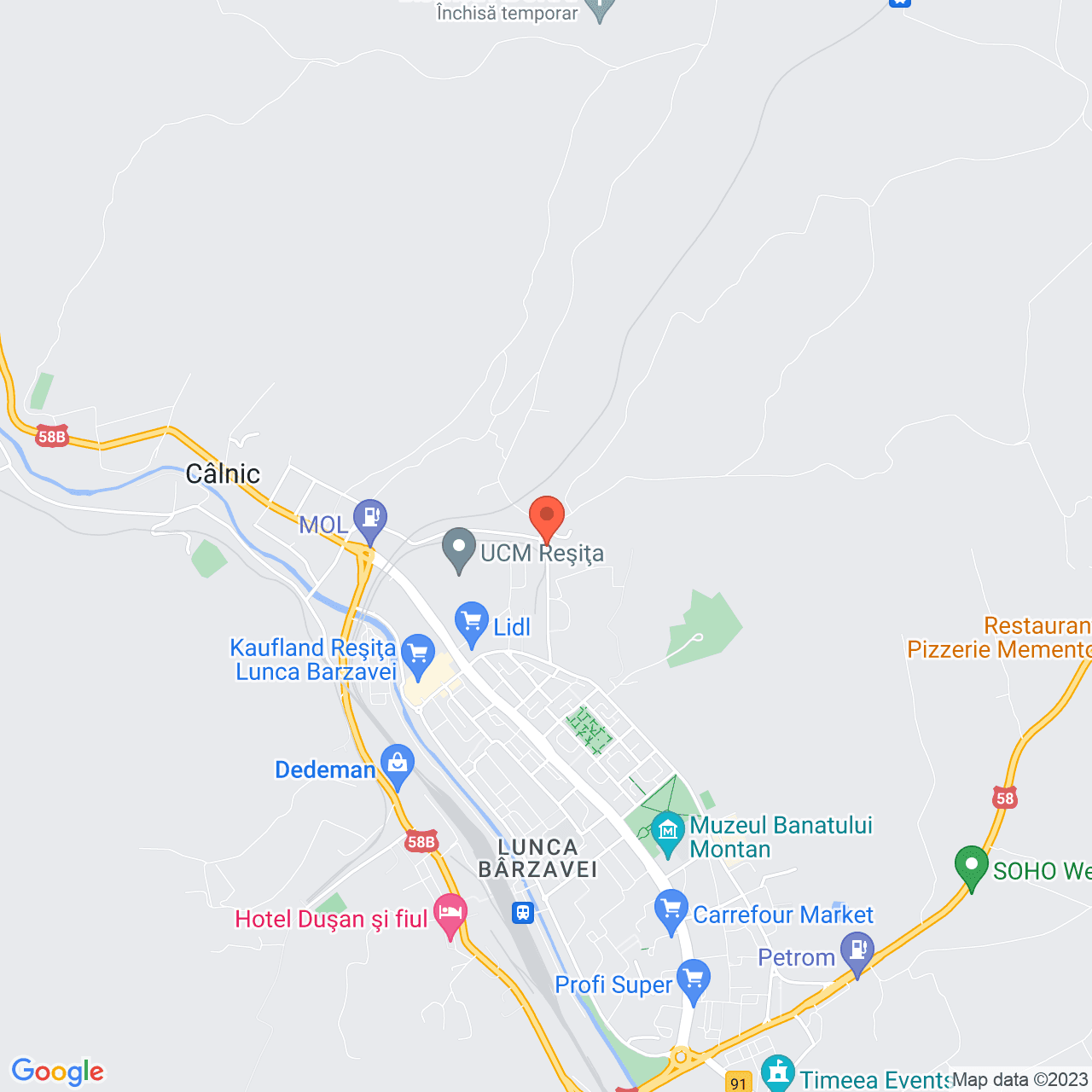 Poza harta streetview, zoom 14, adresa Aleea Gugu 4 Resita, , judetul