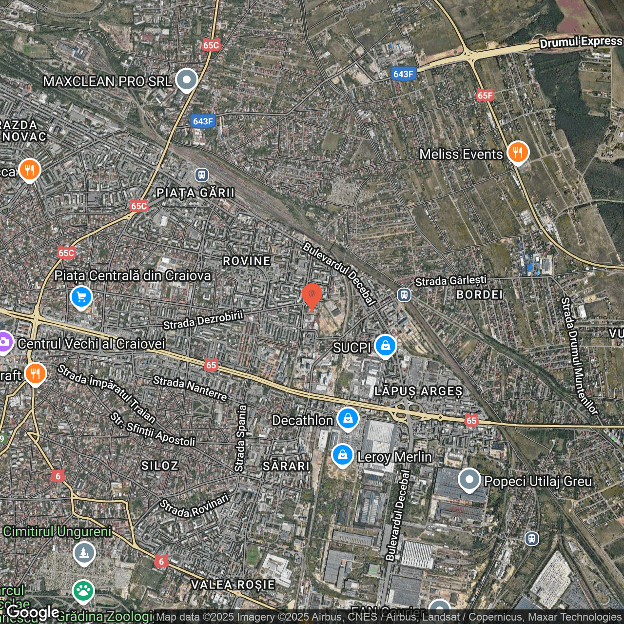 Poza harta hybrid, zoom 14, adresa Craiova, str. Traian Lalescu, nr. 17, , judetul