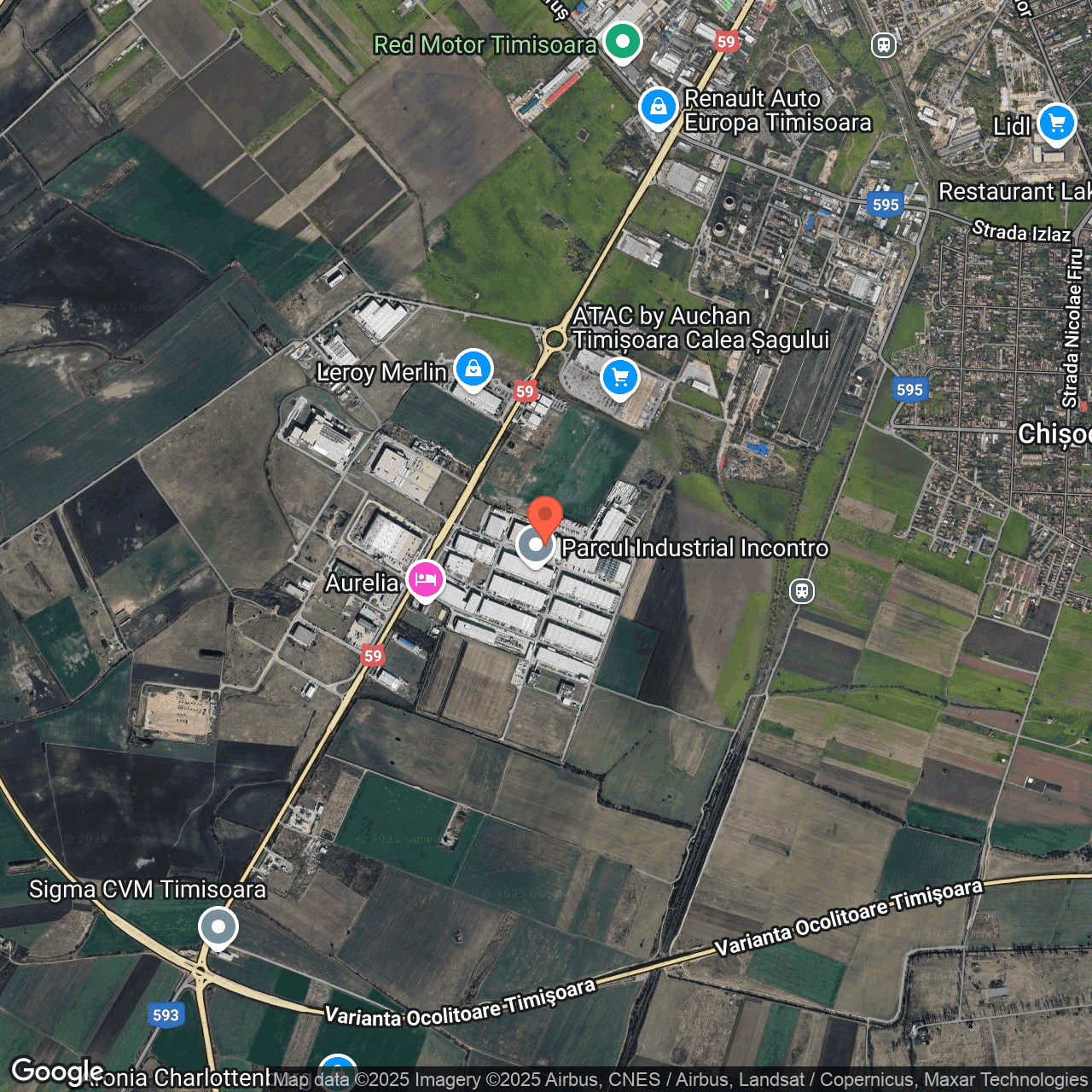 Poza harta hybrid, zoom 14, adresa Giroc, sat Chisoda, DN 59 , , judetul