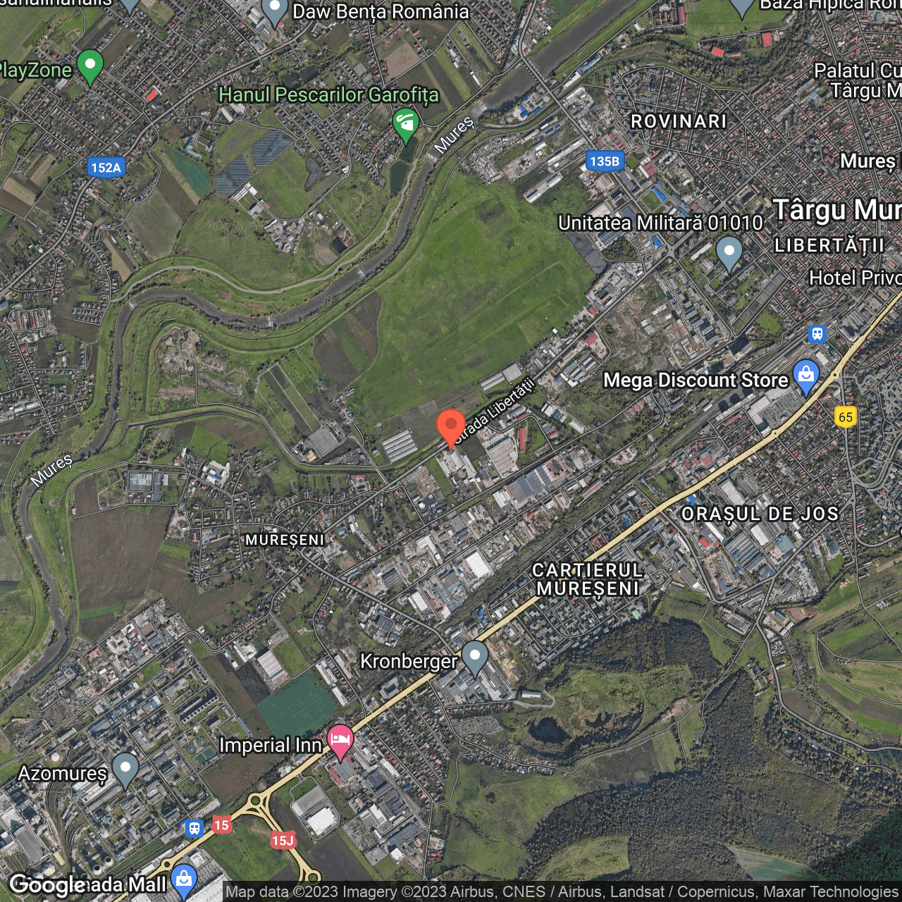 Poza harta hybrid, zoom 14, adresa Târgu Mureș, str. Băneasa nr. 121, , judetul