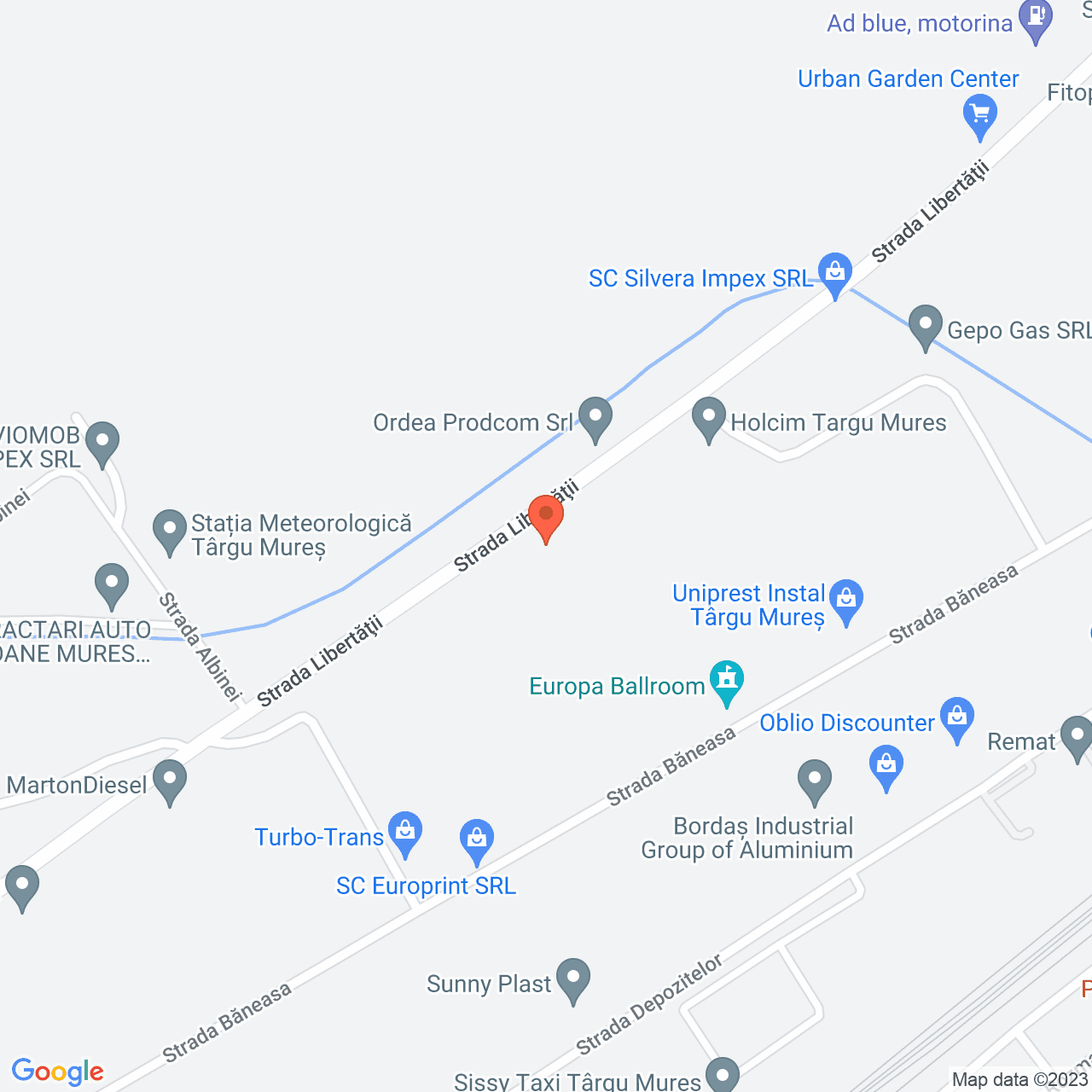 Poza harta streetview, zoom 16, adresa Târgu Mureș, str. Băneasa nr. 121, , judetul