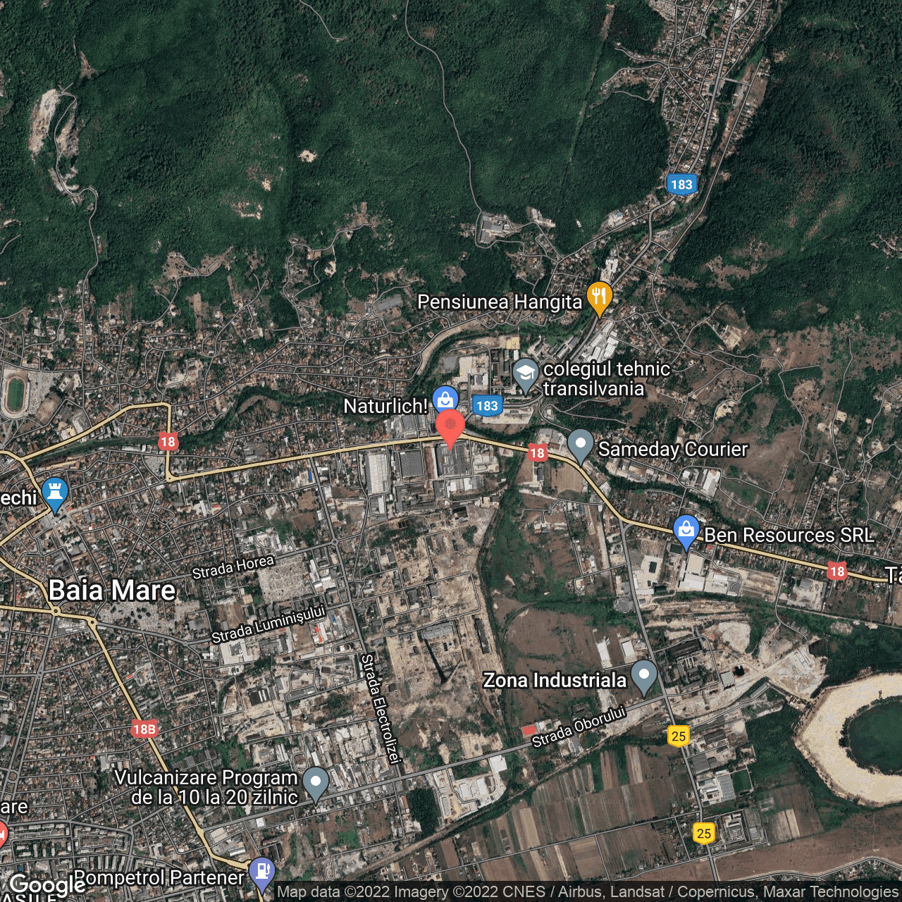 Poza harta hybrid, zoom 14, adresa Baia Mare, judetul Maramures