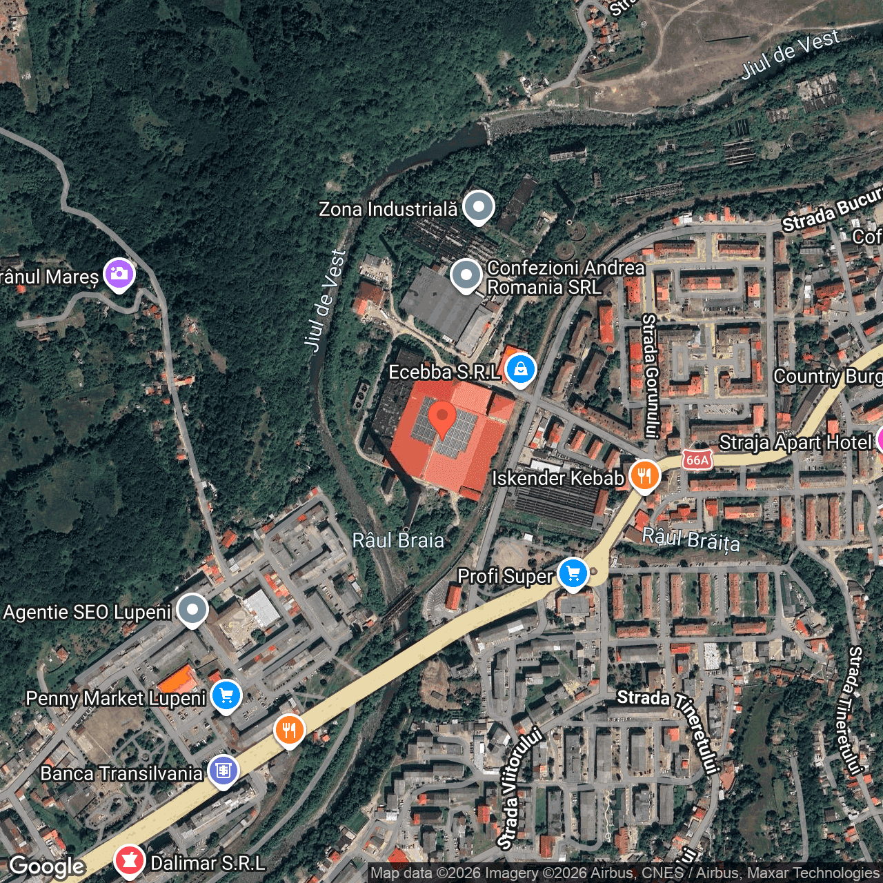 Poza harta hybrid, zoom 16, adresa Lupeni, Strada Bucura, , judetul