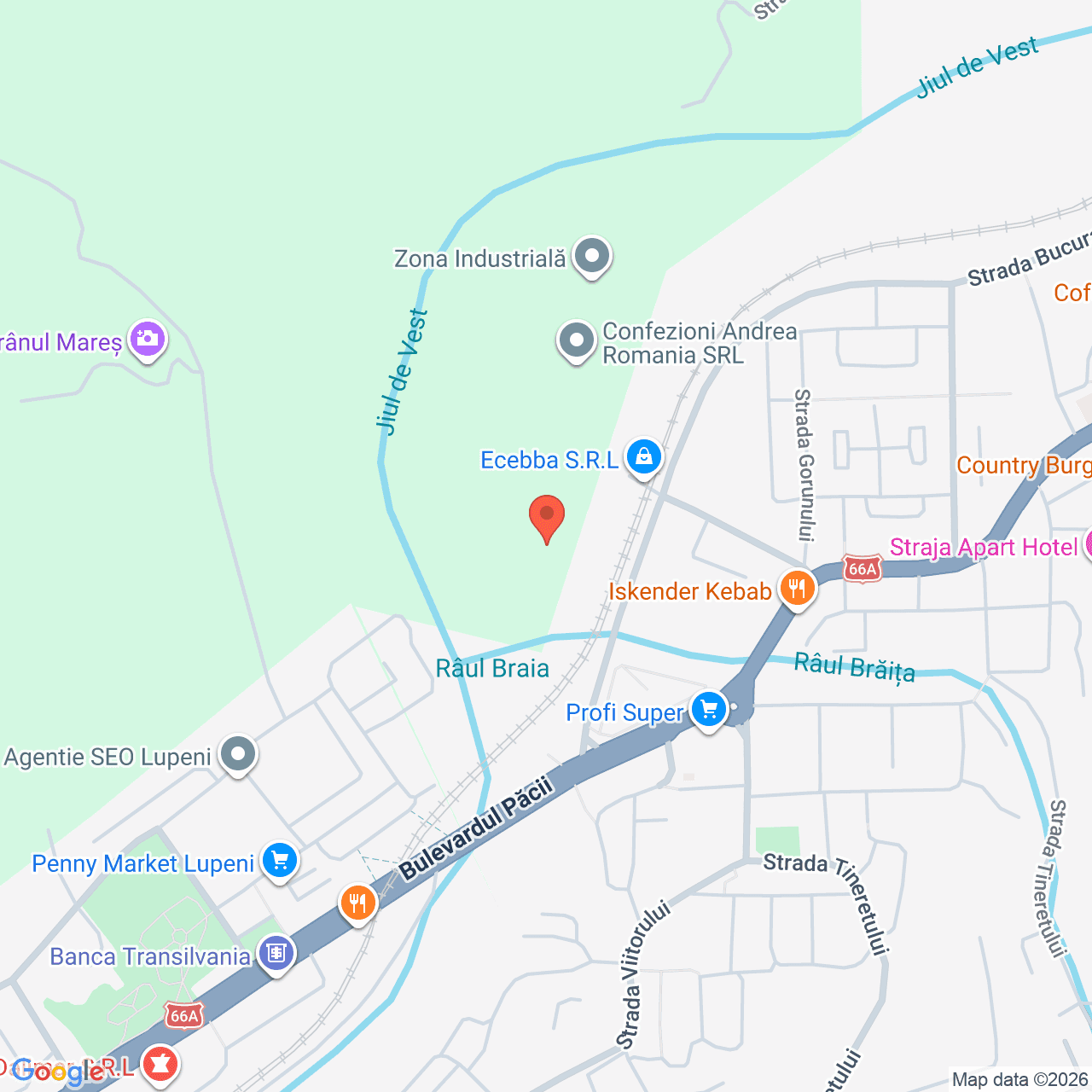 Poza harta streetview, zoom 16, adresa Lupeni, Strada Bucura, , judetul