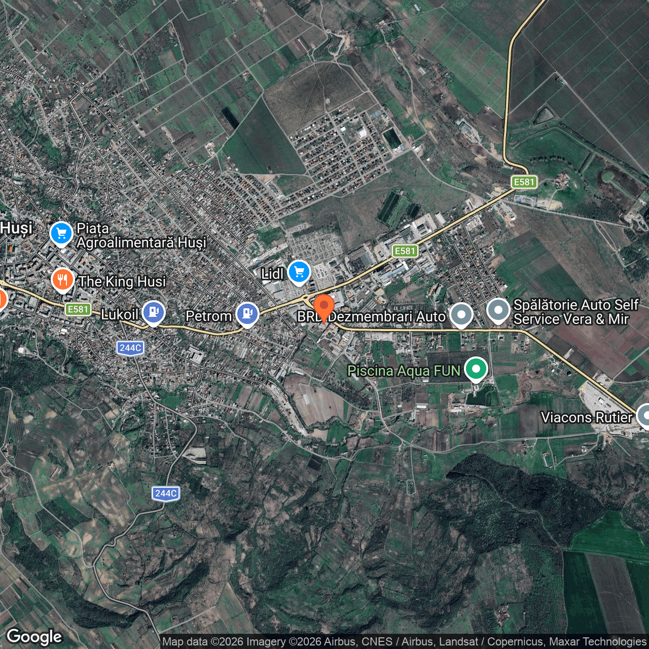 Poza harta hybrid, zoom 14, adresa Șoseaua Huși Stănilești, Nr. 5-7, Huși, , judetul