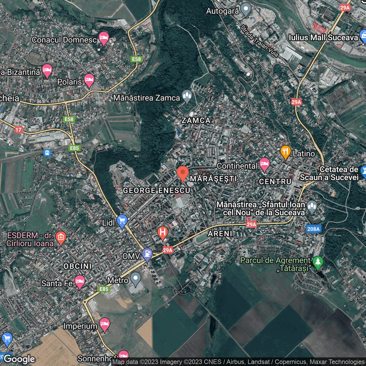 Poza harta hybrid, zoom 14, adresa Aleea Venus Suceava, , judetul