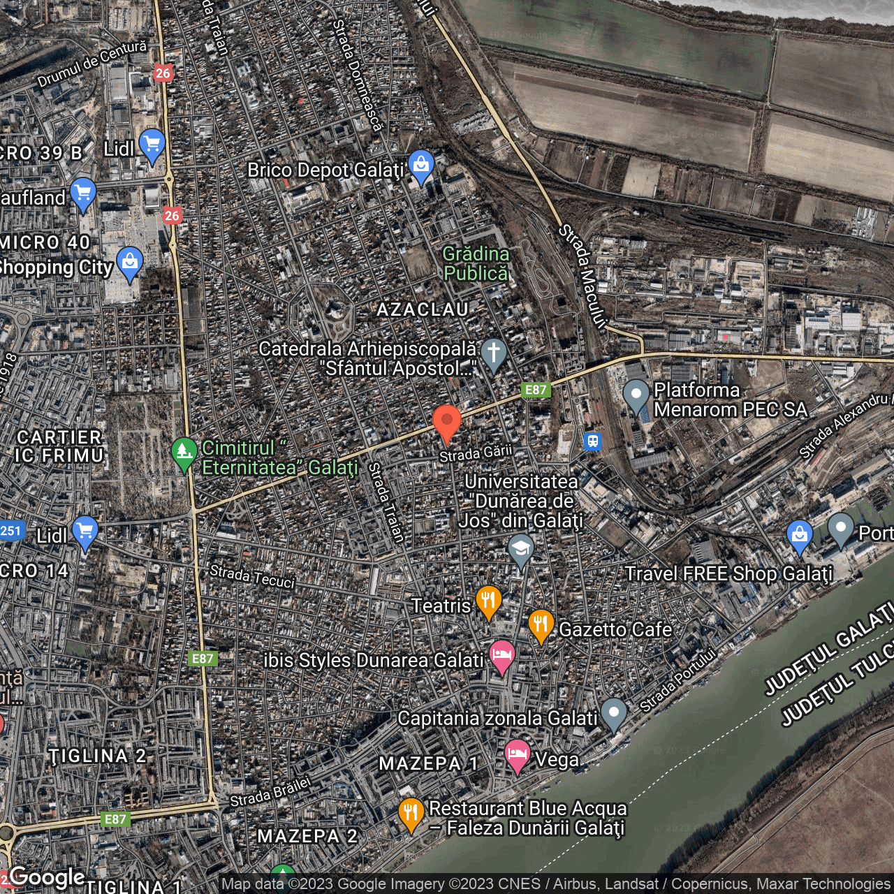 Poza harta hybrid, zoom 14, adresa Galati, , judetul