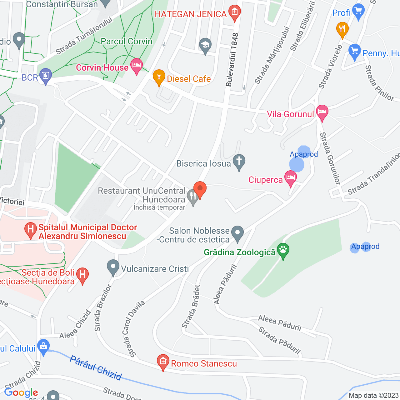 Poza harta streetview, zoom 16, adresa Bulevardul 1848 Hunedoara, , judetul