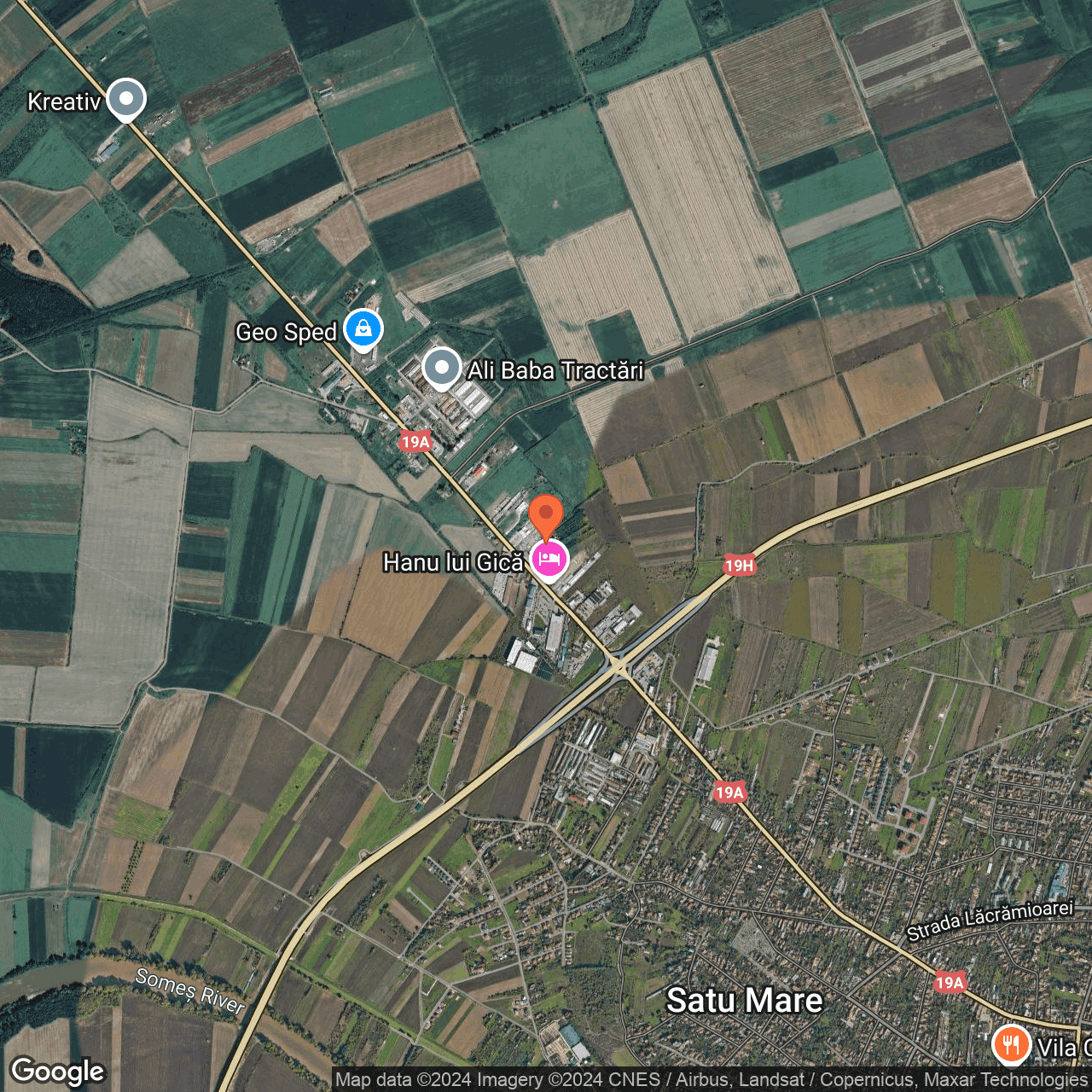 Poza harta hybrid, zoom 14, adresa Satu Mare, str. Aurel Vlaicu, nr. 123F,, , judetul