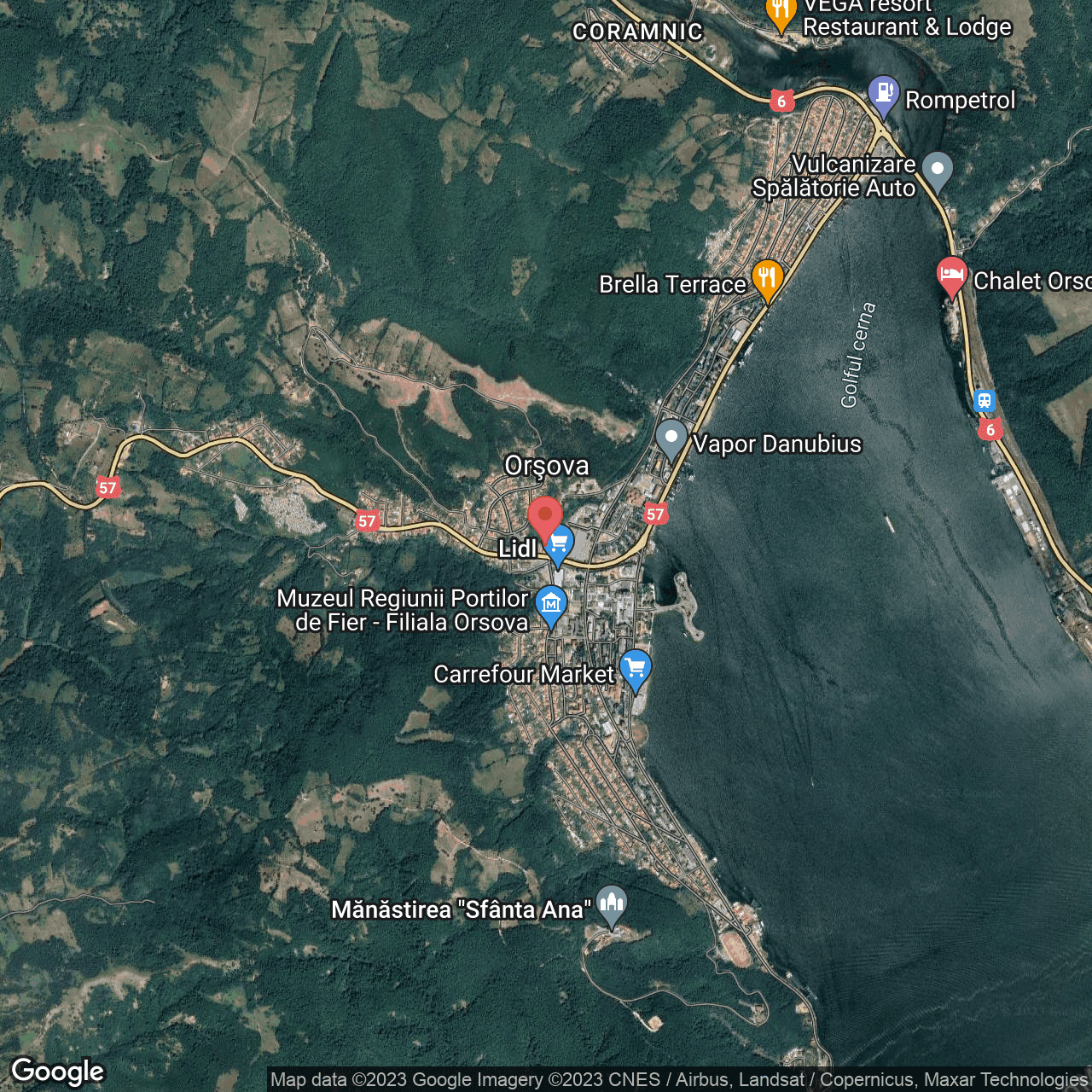 Poza harta hybrid, zoom 14, adresa Orșova, Str. Eroilor, Nr. 12, , judetul