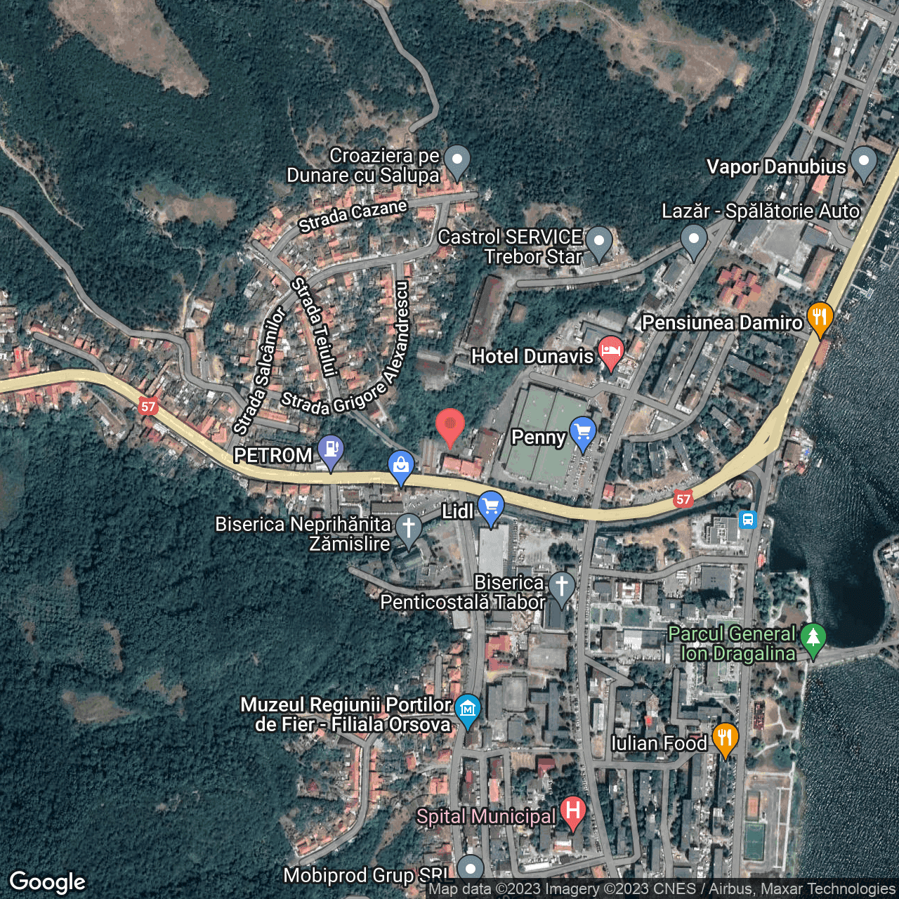 Poza harta hybrid, zoom 16, adresa Orșova, Str. Eroilor, Nr. 12, , judetul