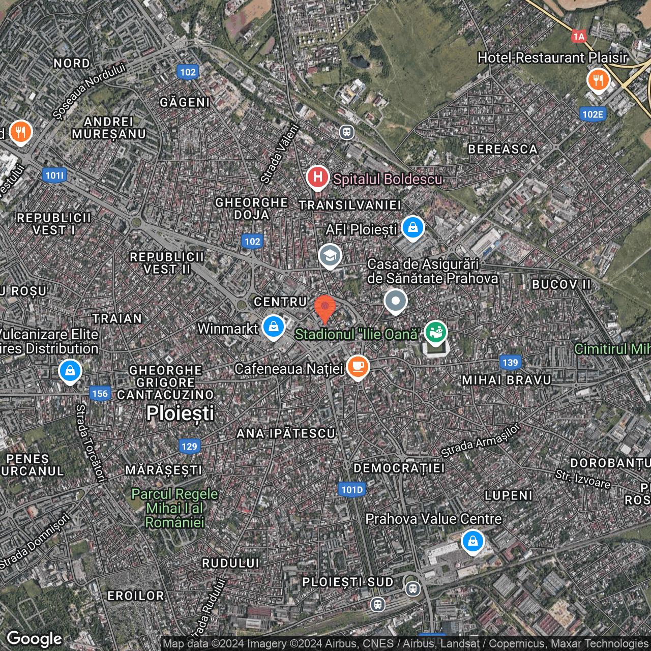 Poza harta hybrid, zoom 14, adresa Ploiesti, Str. G-ral Traian Mosoiu, nr.1, , judetul