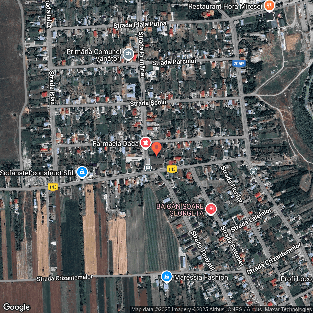 Poza harta hybrid, zoom 16, adresa Vanatori, str. Primariei nr. 2 Vrancea, , judetul