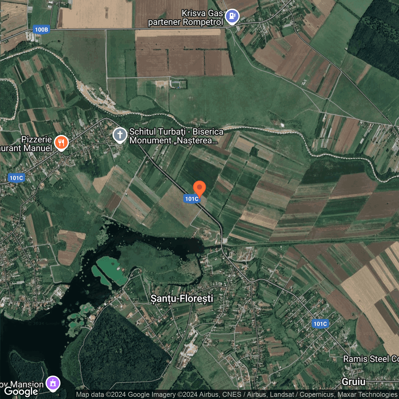 Poza harta hybrid, zoom 14, adresa Gruiu Ilfov, , judetul