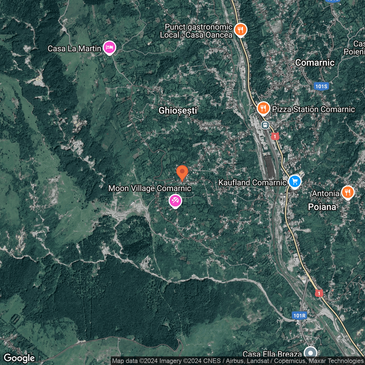 Poza harta hybrid, zoom 14, adresa Comarnic, str. Ghiosesti, nr.308, , judetul