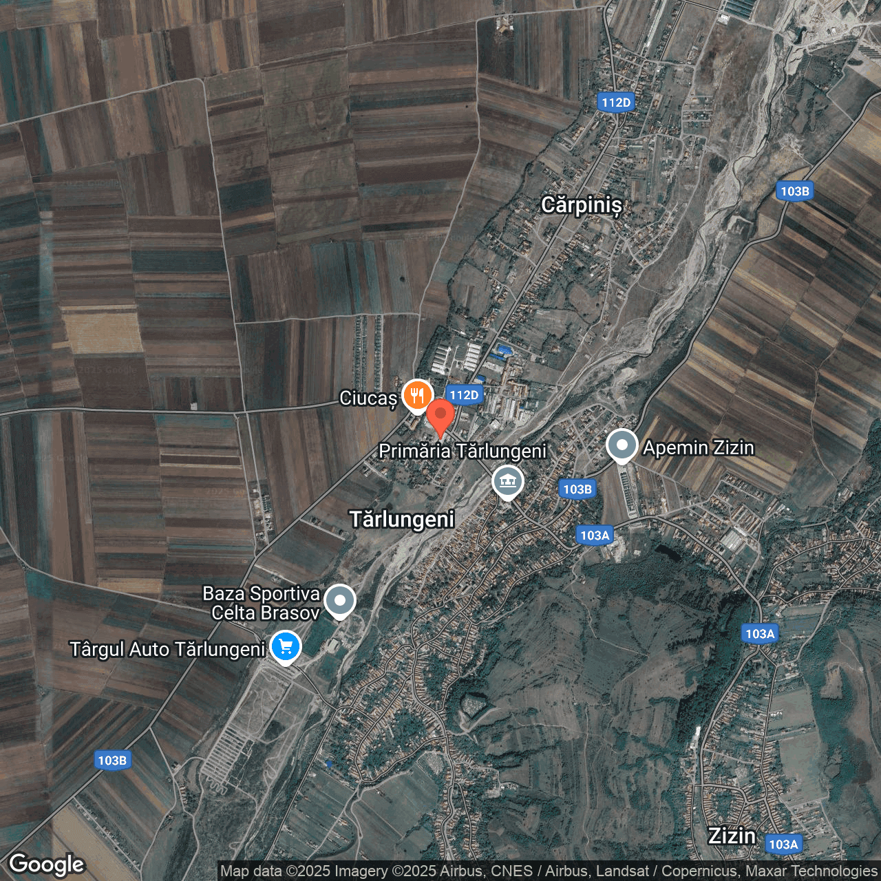 Poza harta hybrid, zoom 14, adresa Tarlungeni Brasov, , judetul