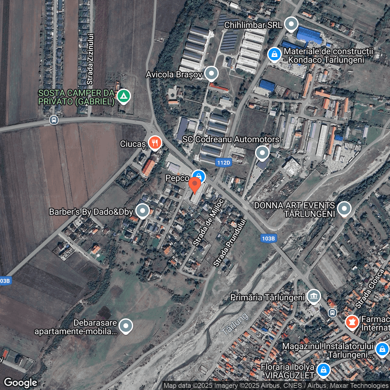 Poza harta hybrid, zoom 16, adresa Tarlungeni Brasov, , judetul