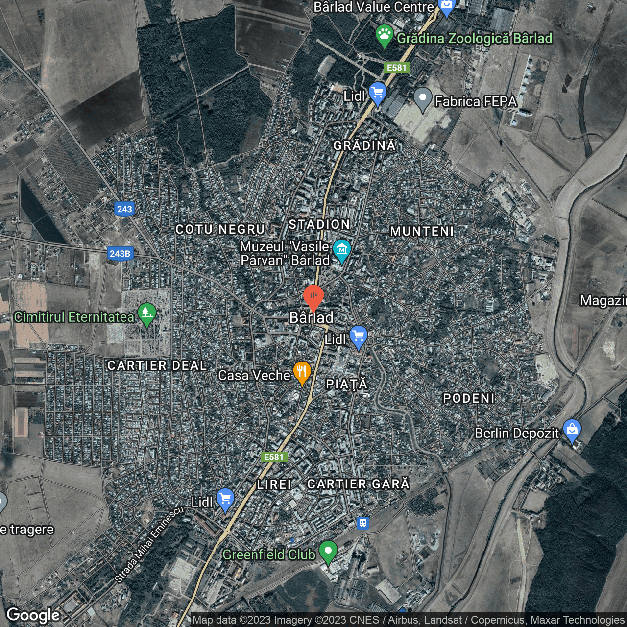 Poza harta hybrid, zoom 14, adresa Ion Iacomi 54 Barlad, , judetul