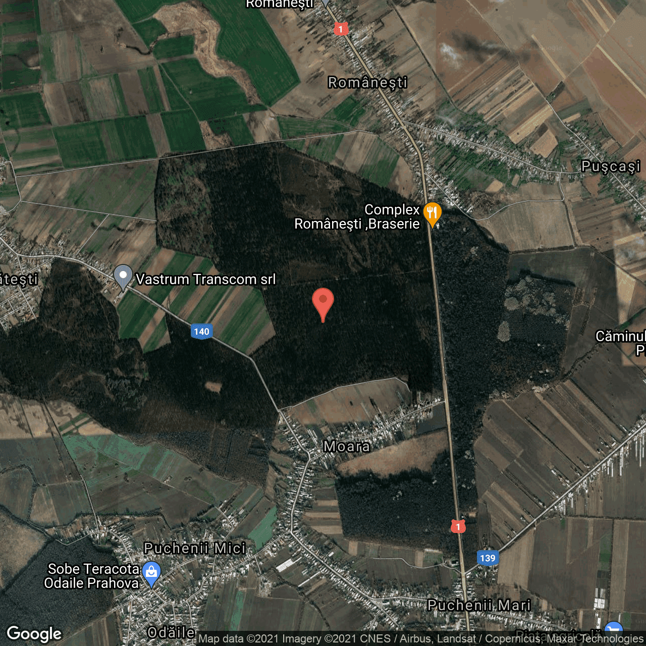Poza harta hybrid, zoom 14, adresa Puchenii Mari, judetul Prahova