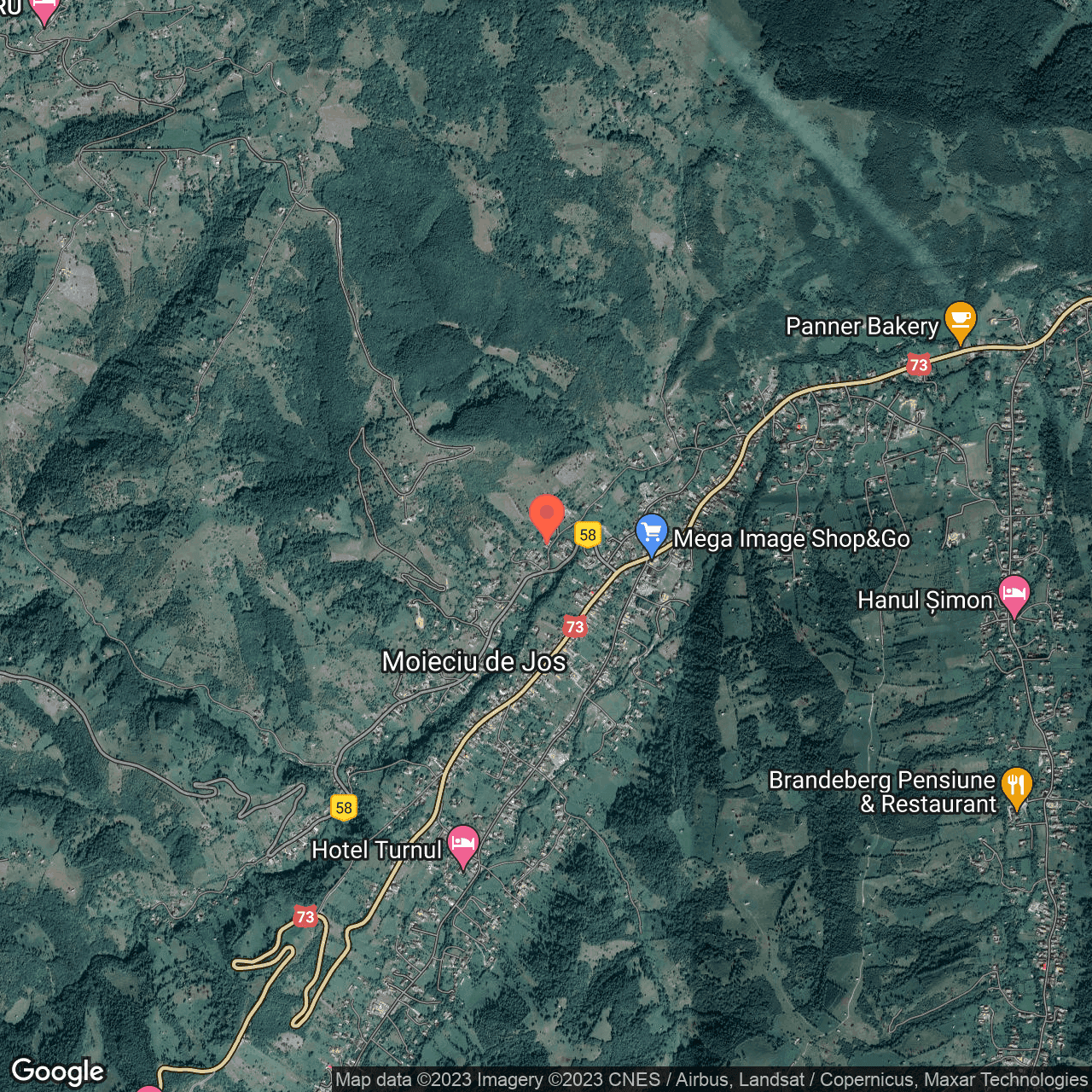 Poza harta hybrid, zoom 14, adresa Moieciu de Jos, str. Zbarcioara nr. 64C, , judetul