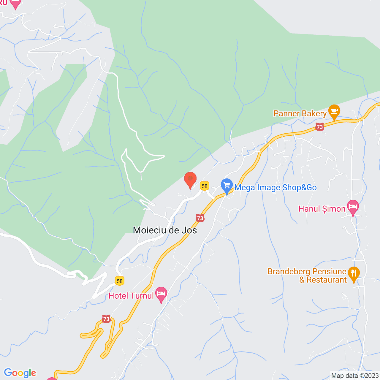 Poza harta streetview, zoom 14, adresa Moieciu de Jos, str. Zbarcioara nr. 64C, , judetul