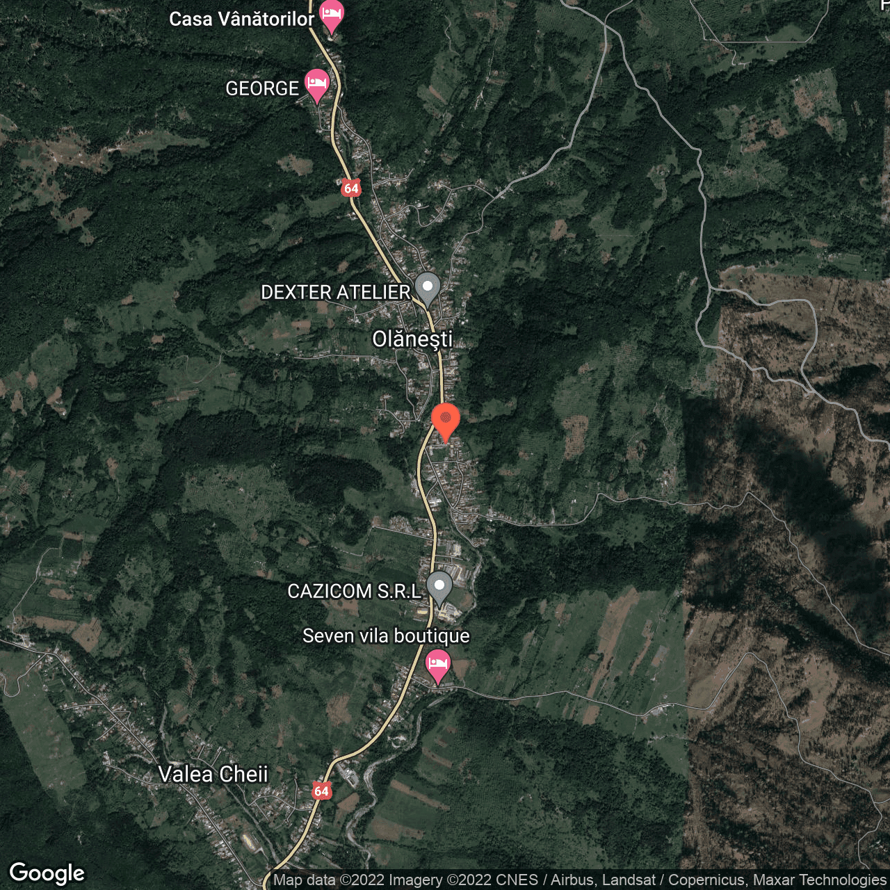 Poza harta hybrid, zoom 14, adresa Olanesti, judetul Valcea