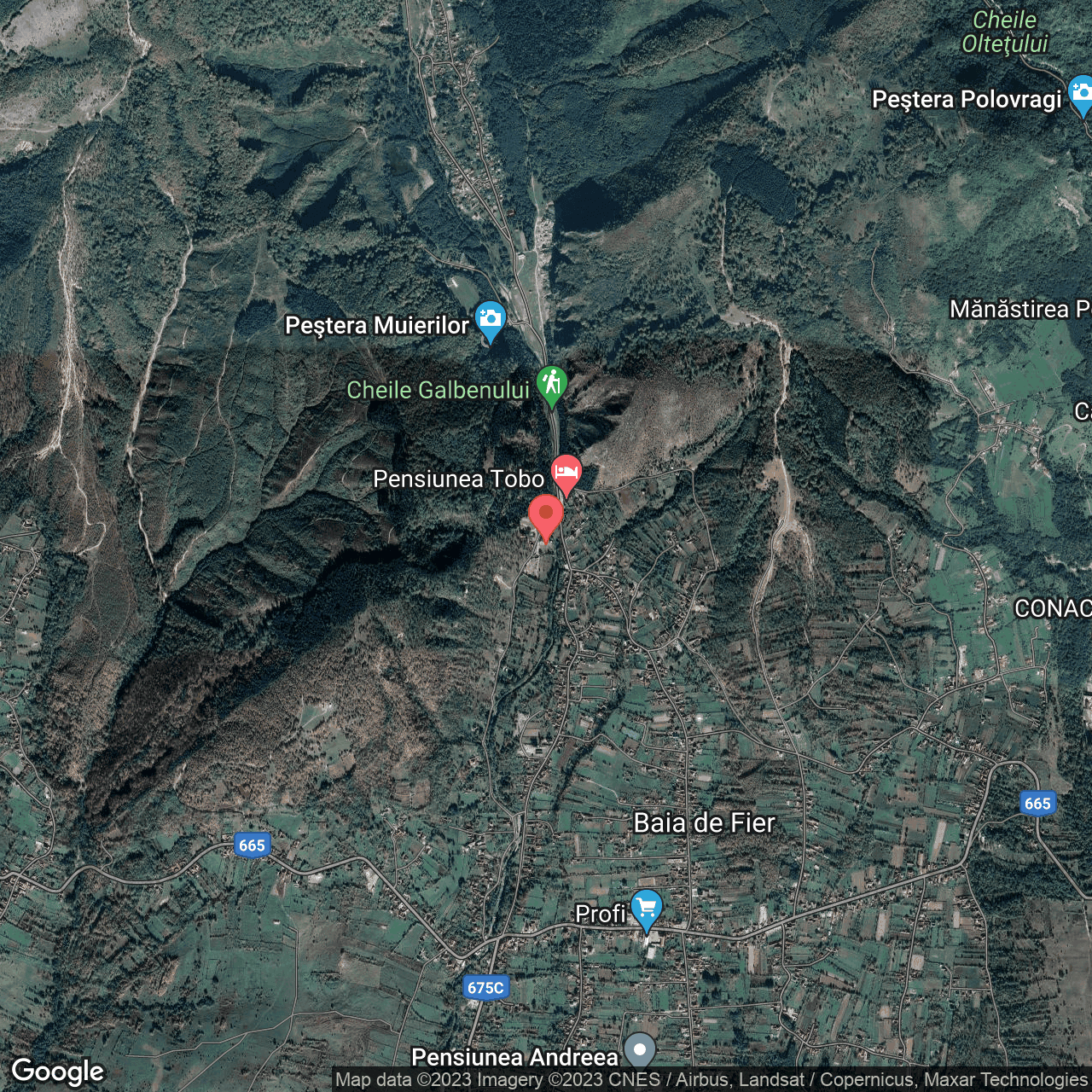 Poza harta hybrid, zoom 14, adresa Baia de Fier, , judetul