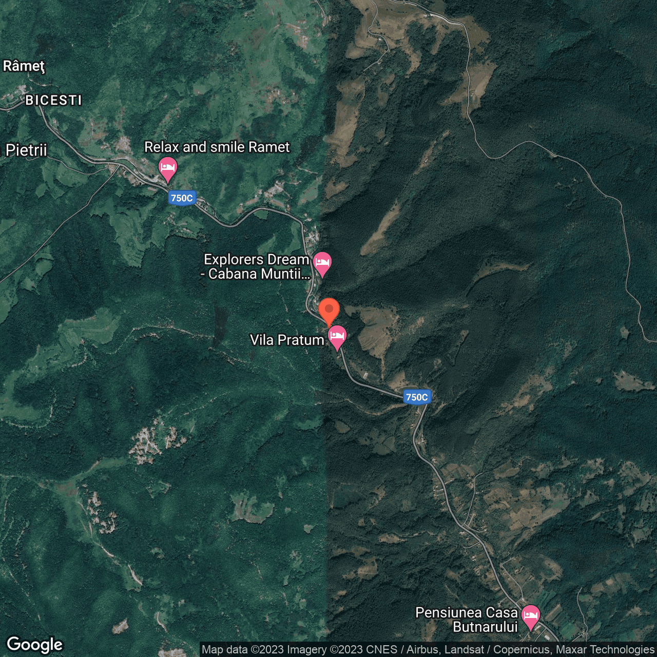 Poza harta hybrid, zoom 14, adresa Geoagiu de Sus, , judetul