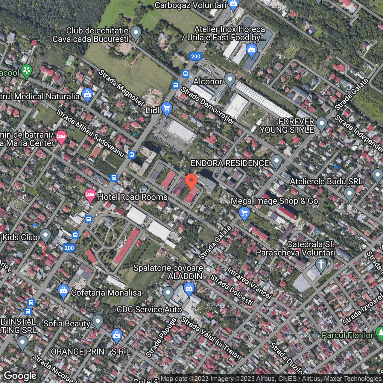 Poza harta hybrid, zoom 16, adresa Voluntari , , judetul