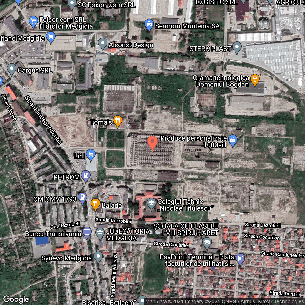 Poza harta hybrid, zoom 16, adresa Independentei 12, Medgidia, judetul Constanta