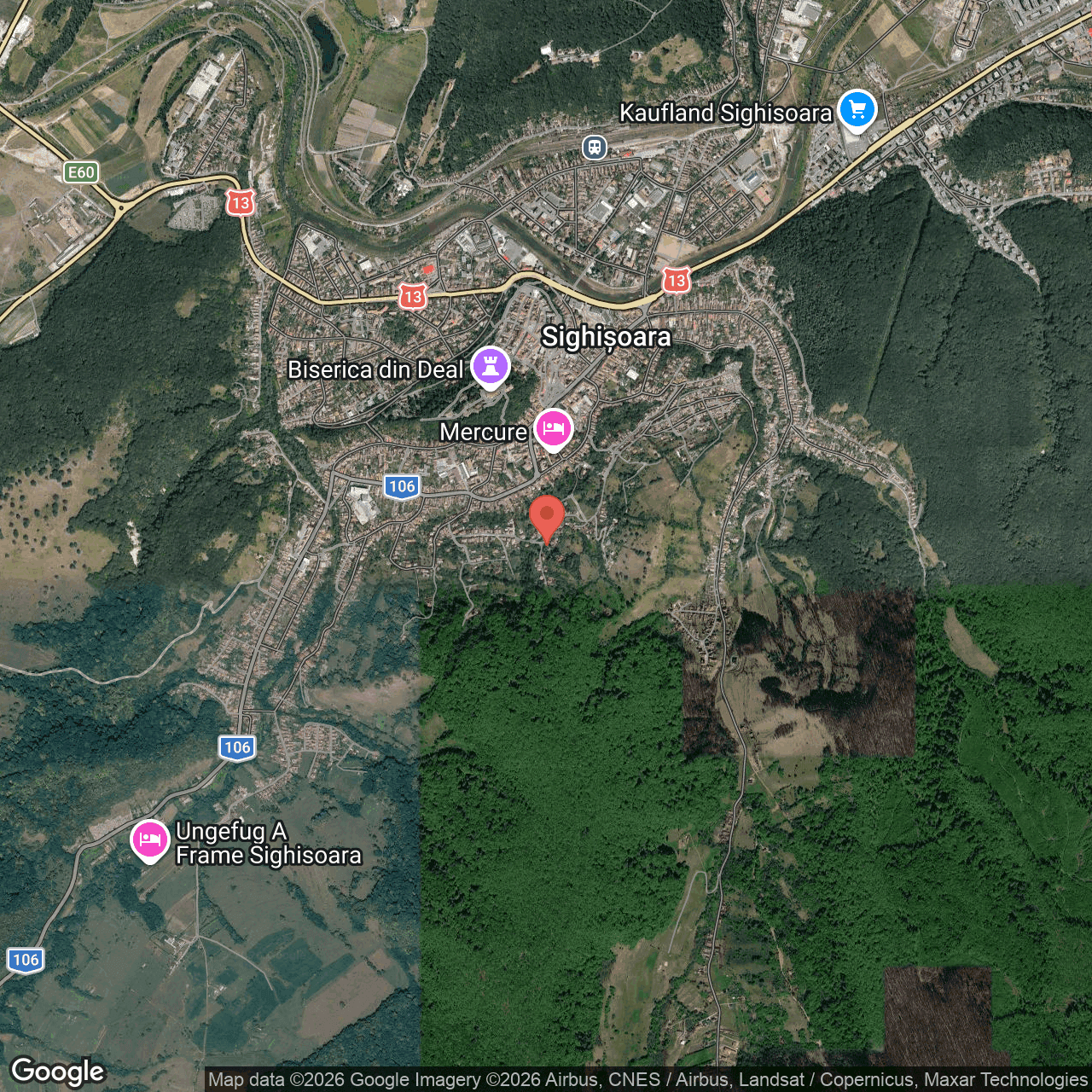 Poza harta hybrid, zoom 14, adresa Strada Lunca Postei Sighisoara, , judetul