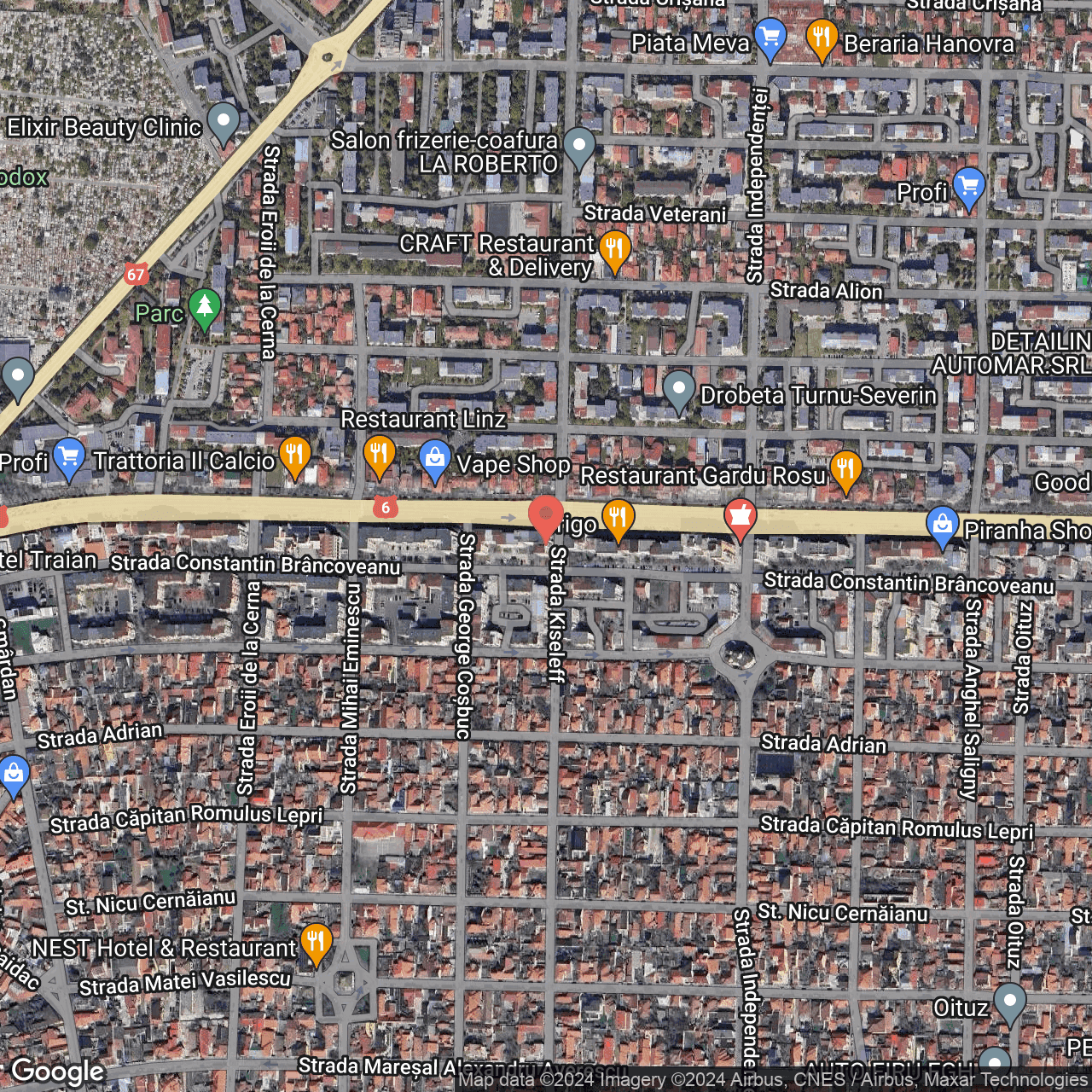 Poza harta hybrid, zoom 16, adresa Drobeta Turnu Severin, B‐dul Tudor Vladimirescu, nr.110, , judetul