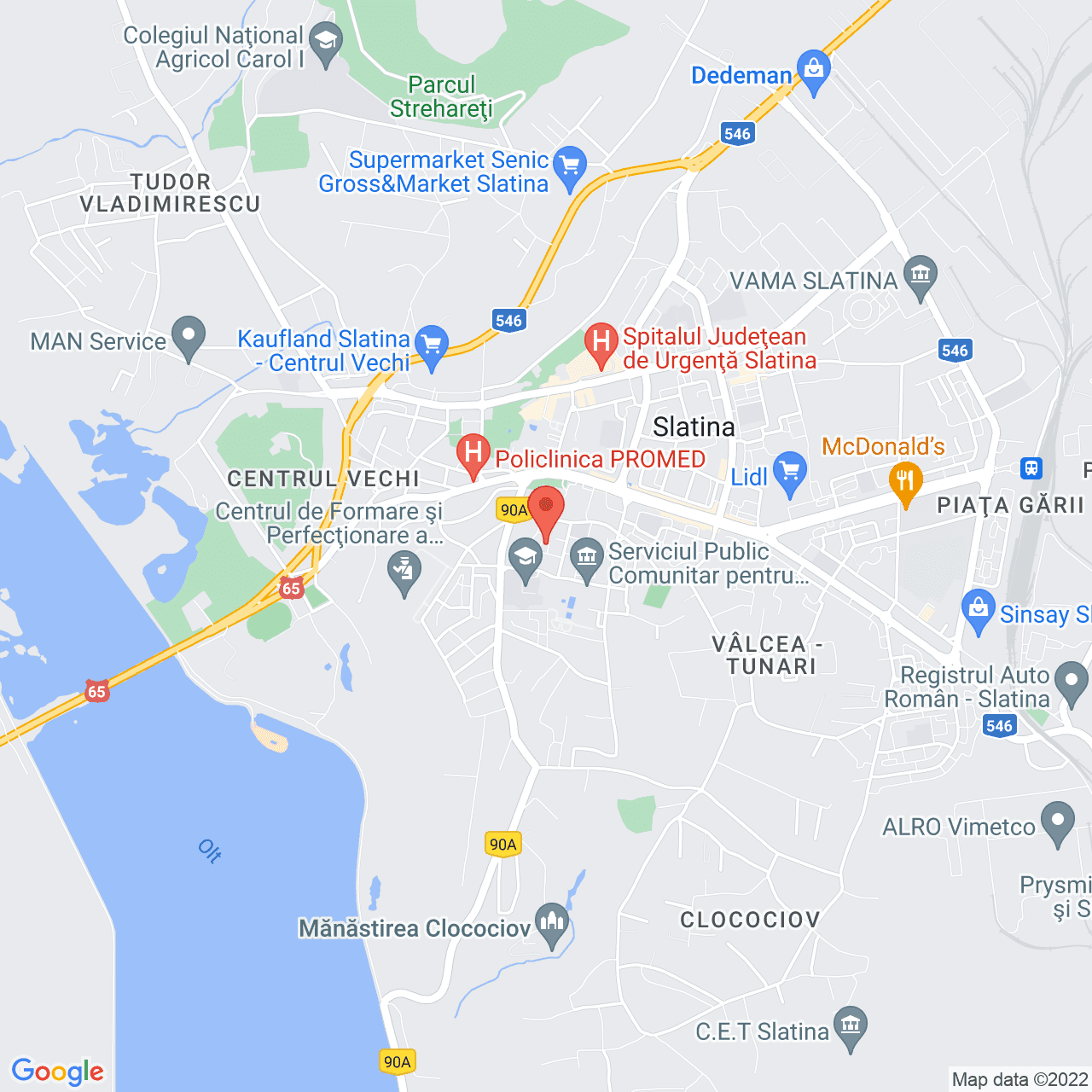 Poza harta streetview, zoom 14, adresa Aleea Bradului 6, Slatina, judetul Olt