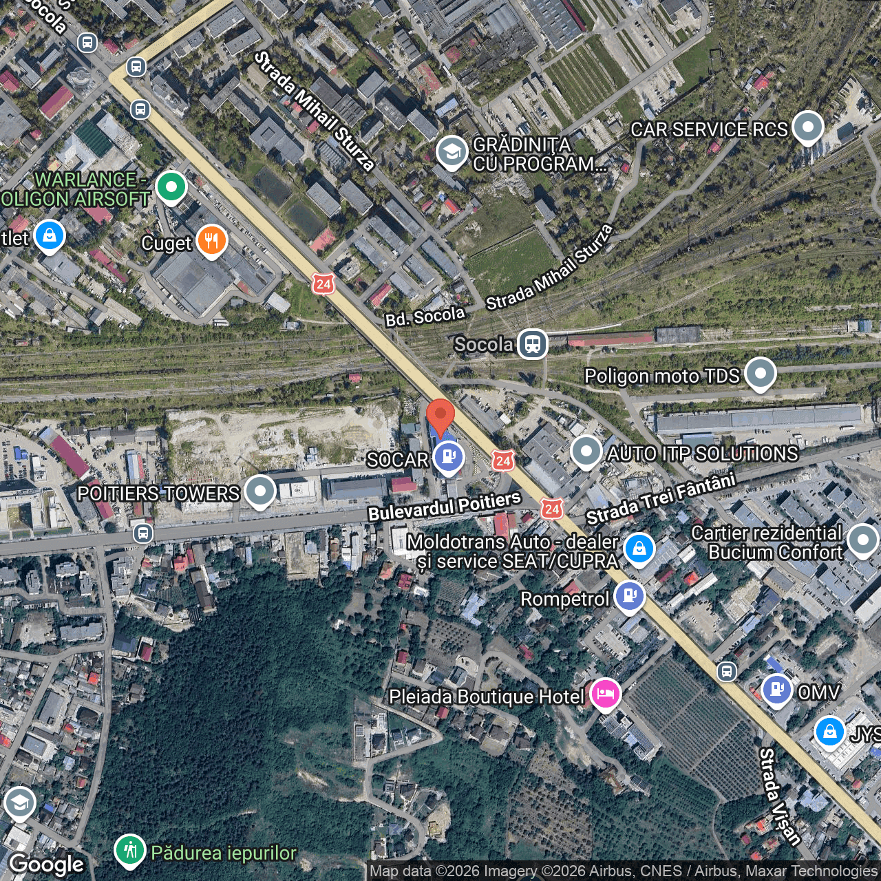 Poza harta hybrid, zoom 16, adresa Iași, Bld. Socola, nr. 44, , , judetul