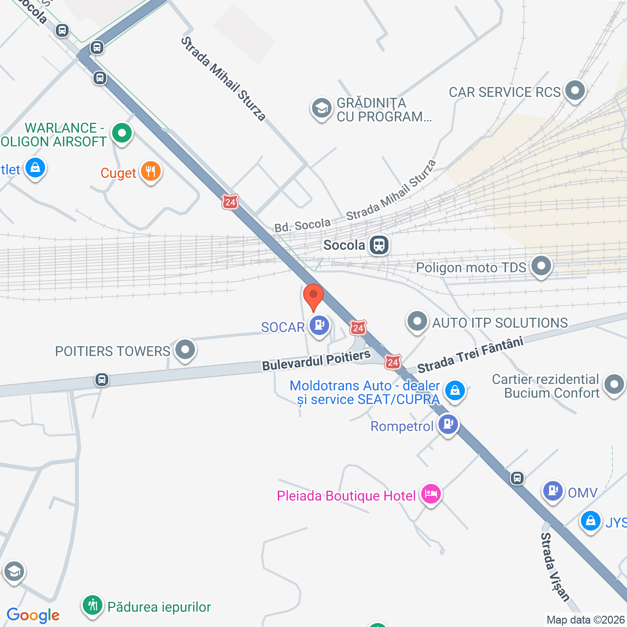 Poza harta streetview, zoom 16, adresa Iași, Bld. Socola, nr. 44, , , judetul