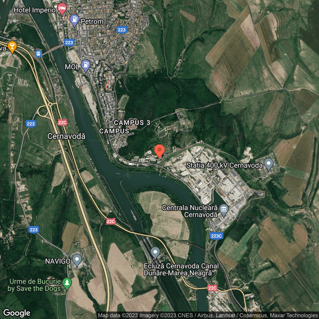 Poza harta hybrid, zoom 14, adresa Cernavoda, Str. Valea Cimelei, nr. 1, , judetul