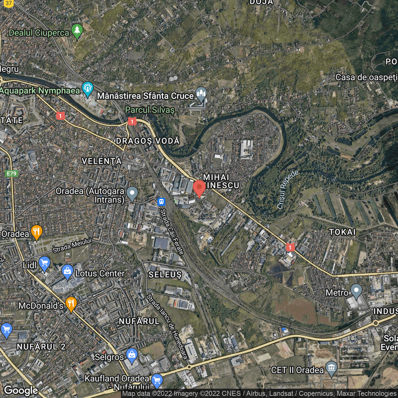 Poza harta hybrid, zoom 14, adresa Lotrului 9, Oradea, judetul Bihor