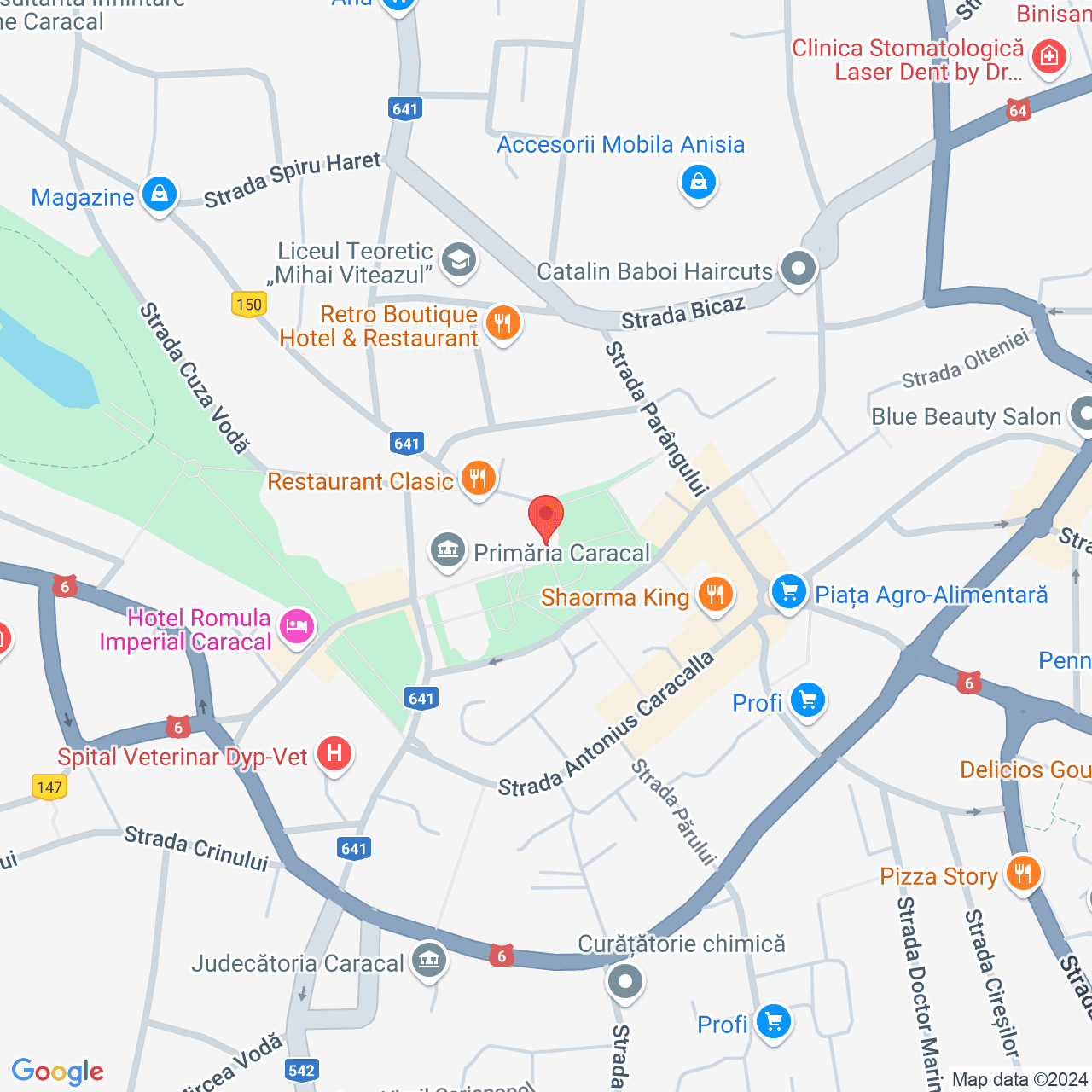 Poza harta streetview, zoom 16, adresa Caracal, str. Piața Victoriei nr. 4, , judetul