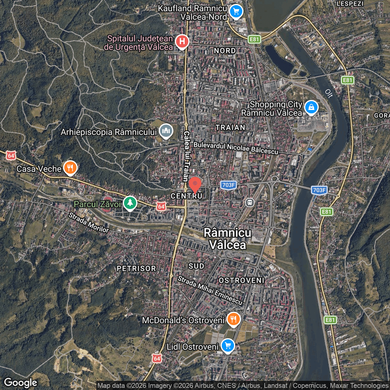 Poza harta hybrid, zoom 14, adresa Râmnicu Vâlcea, Str. SCUARUL MIRCEA CEL BATRAN, Nr. 6, , judetul