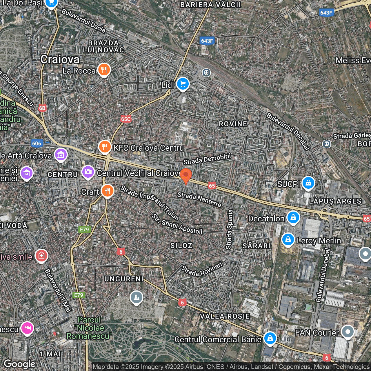 Poza harta hybrid, zoom 14, adresa Craiova, str. Calea Bucuresti, nr. 34, bl. A8, , judetul