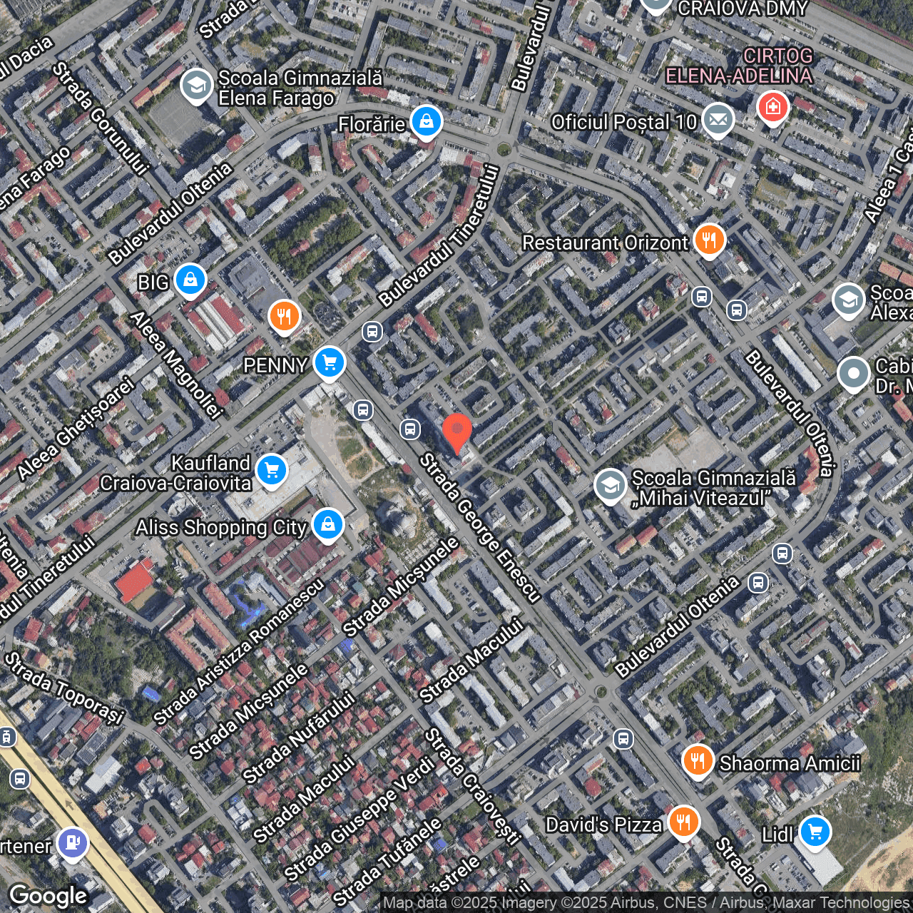 Poza harta hybrid, zoom 16, adresa Craiova, str. George Enescu, nr. 76, , judetul